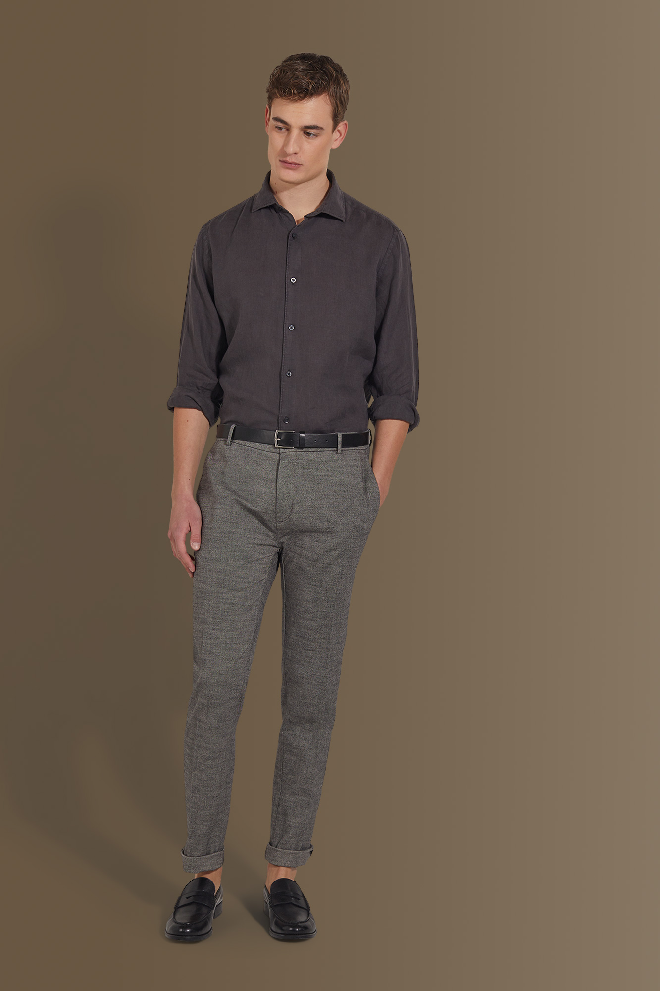 Pantalone uomo chino misto Lino image number null
