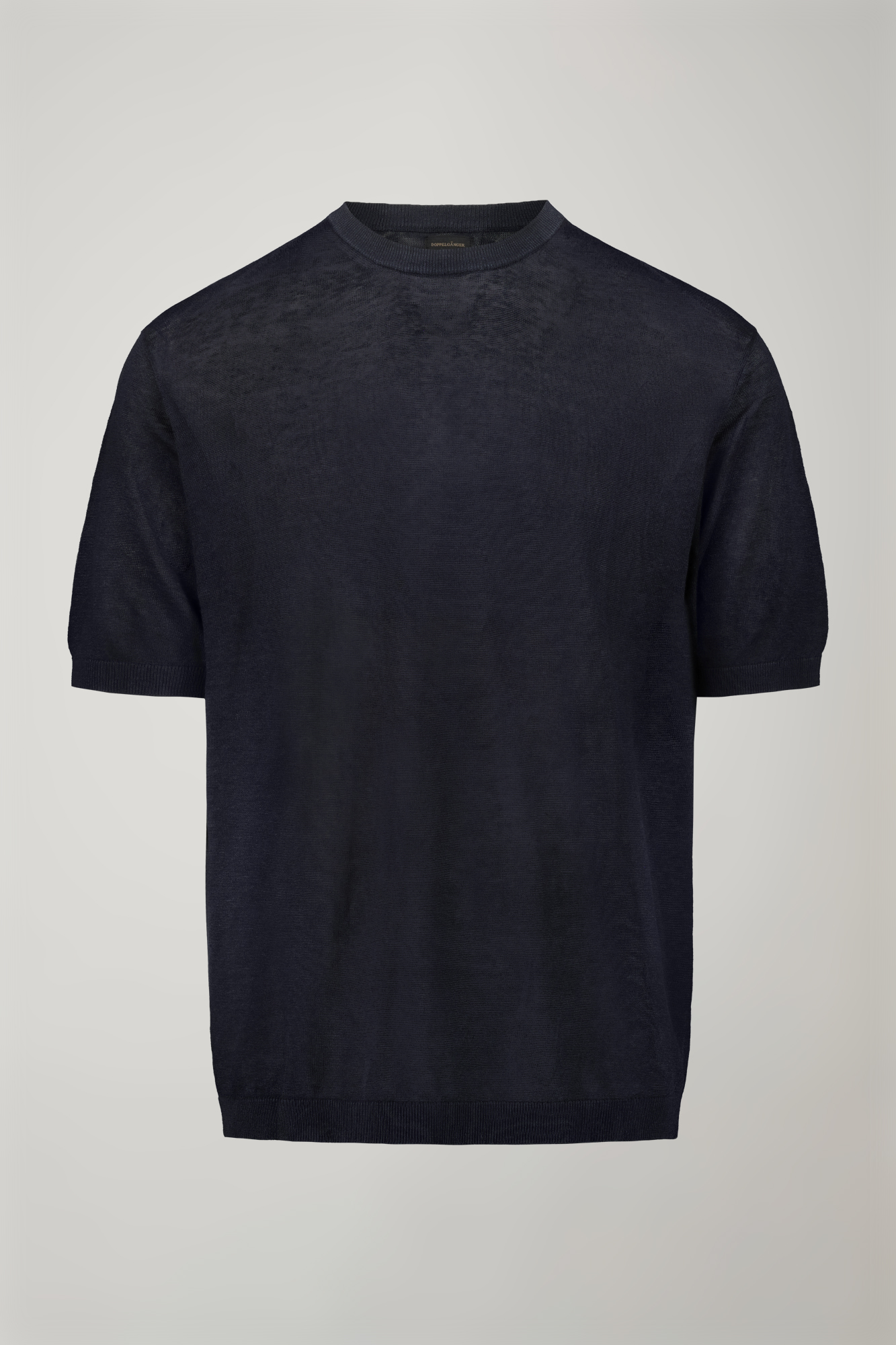 T-shirt uomo in maglia 100% lino con manica corta regular fit image number null