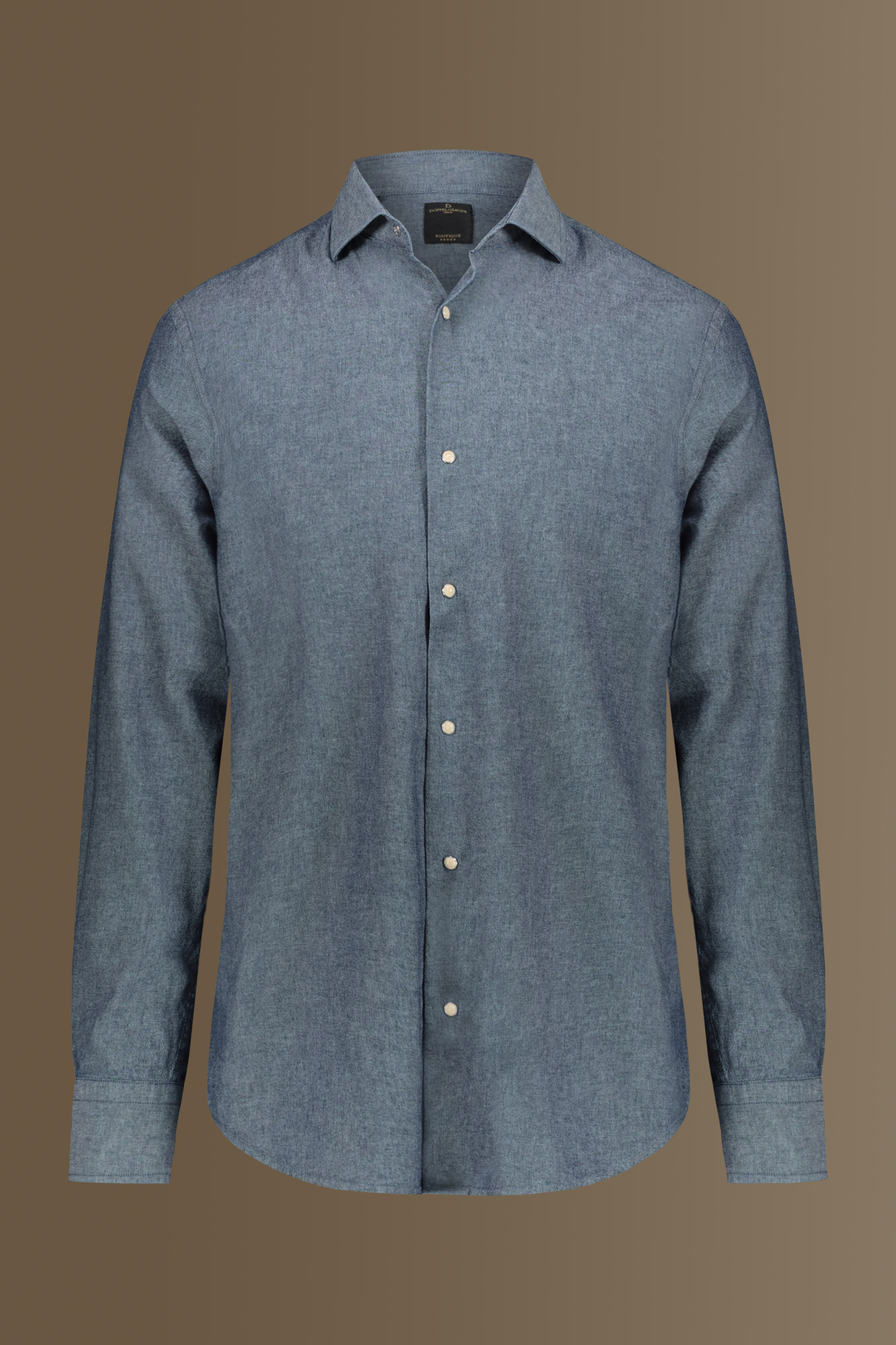 Camicia casual uomo collo francese tessuto chambray image number null