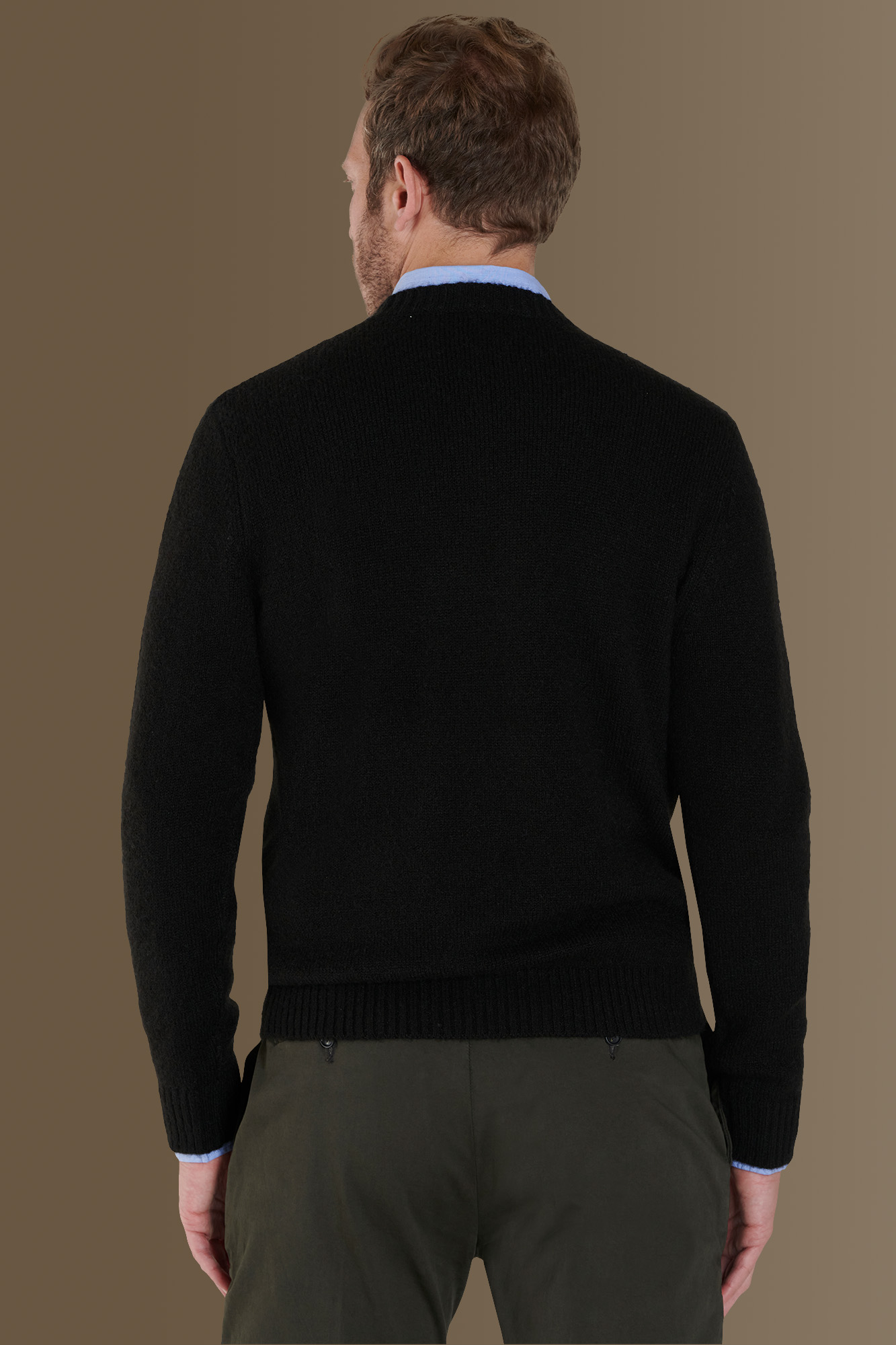 Maglia giro collo misto lana e cotone image number null