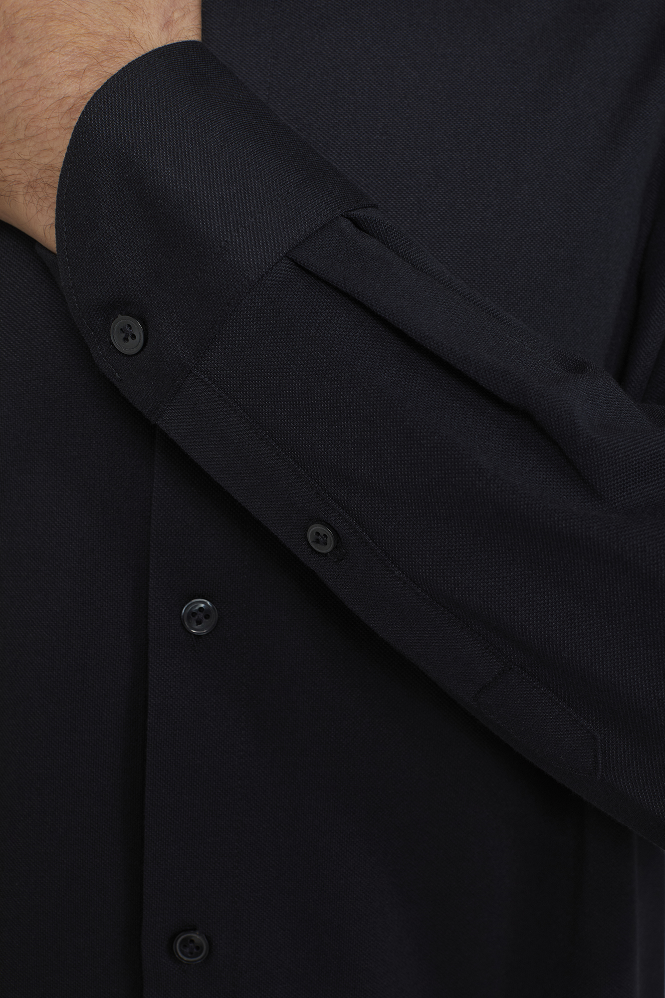 Langärmeliges Herren-Poloshirt mit klassischem Kragen aus Jersey in normaler Passform image number null