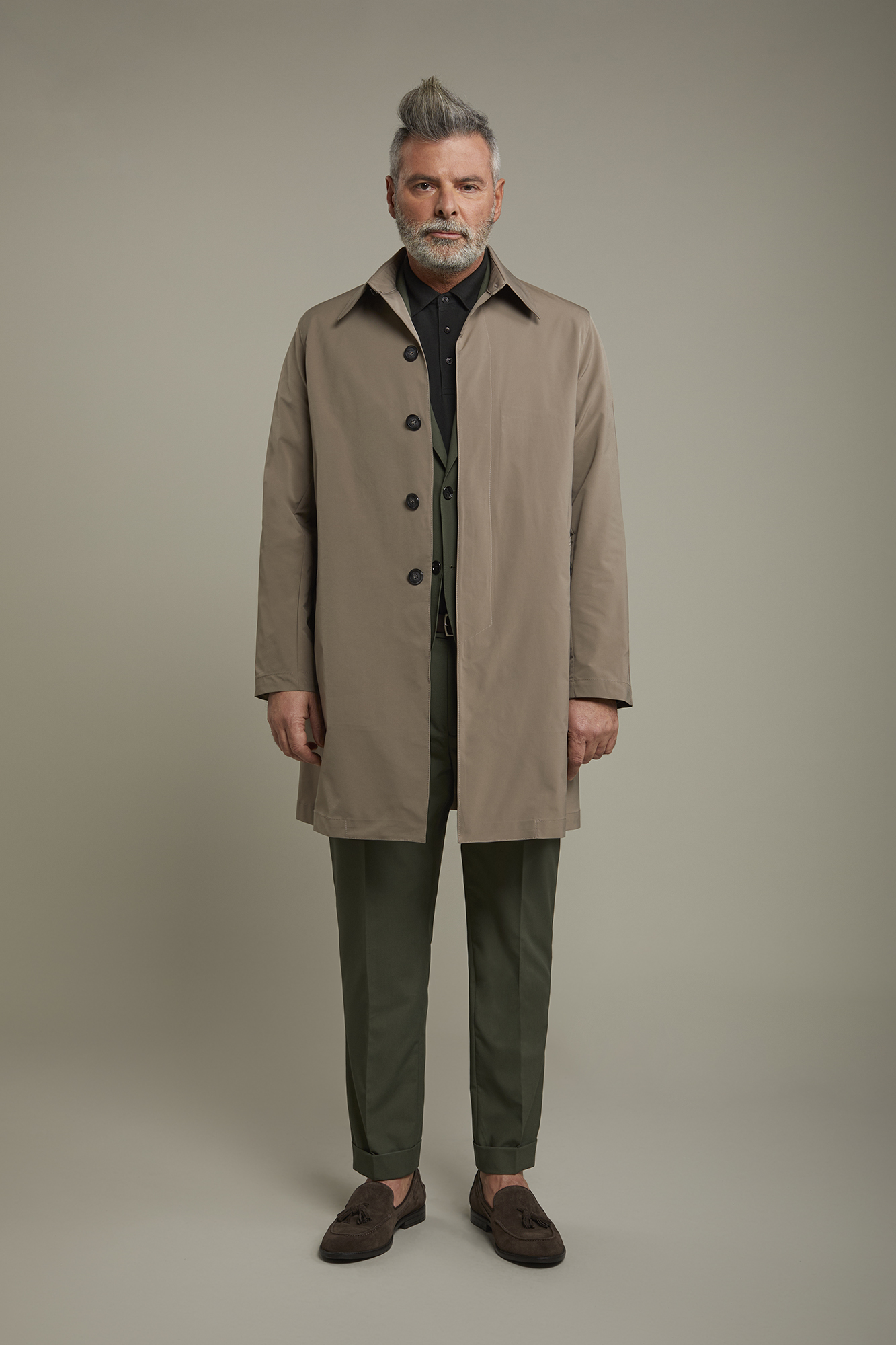 Men's coat in lightweight regular fit fabric image number null