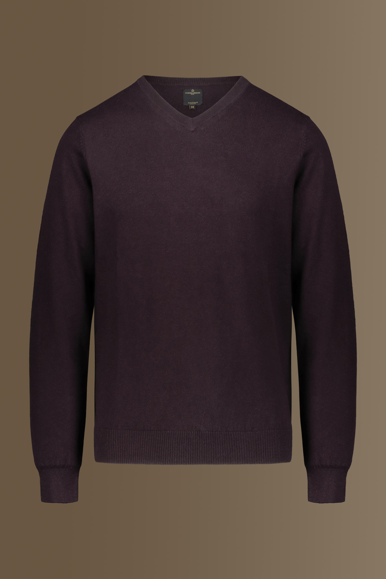 Maglia scollo a "v" misto lana e cotone image number null