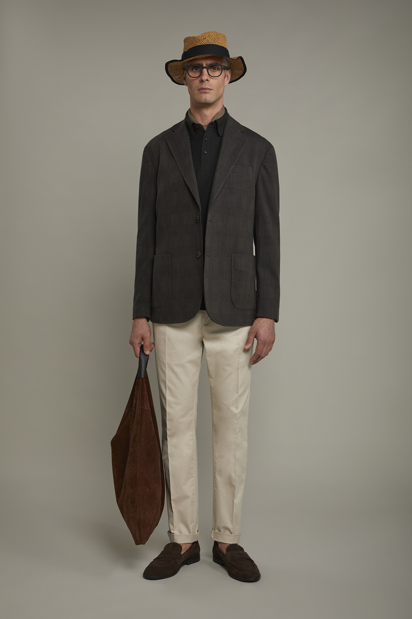 Pantalon chino classique pour homme en tissu sergé stretch coupe parfaite image number null