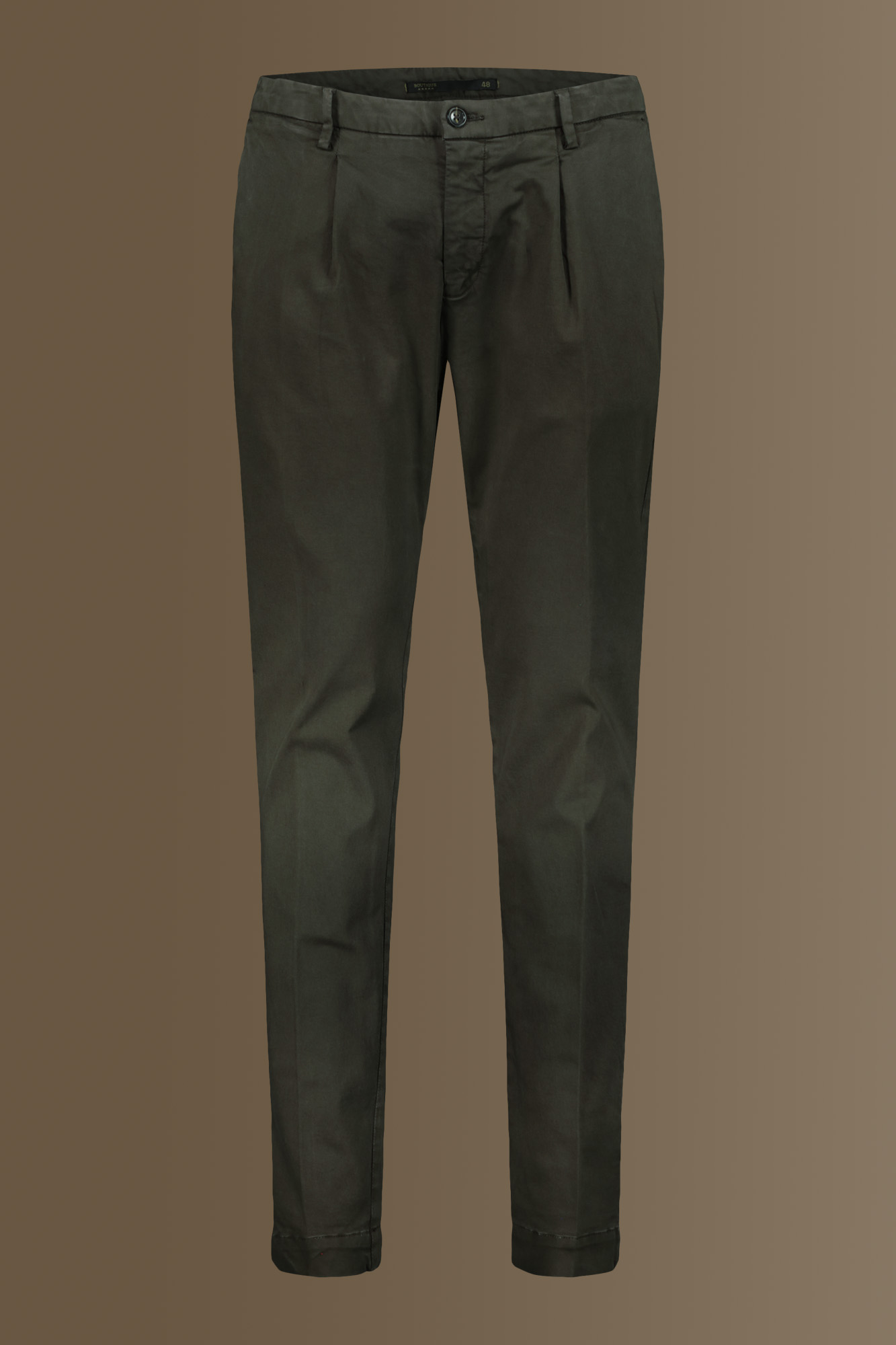 Chino trousers singol pince satin stretch image number null