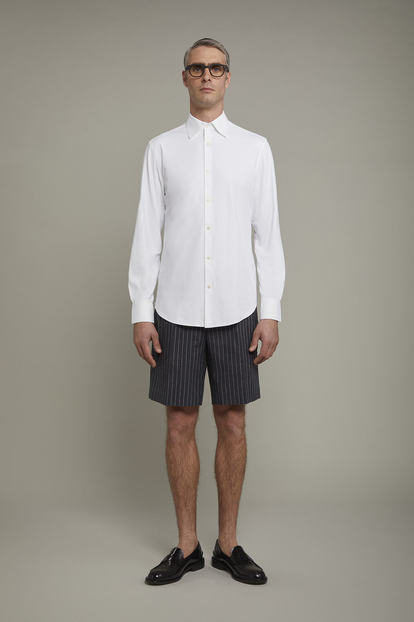 Bermuda Homme Beige Taille 42 à Pinces - Neuf Sans étiquettes En Toile De Coton