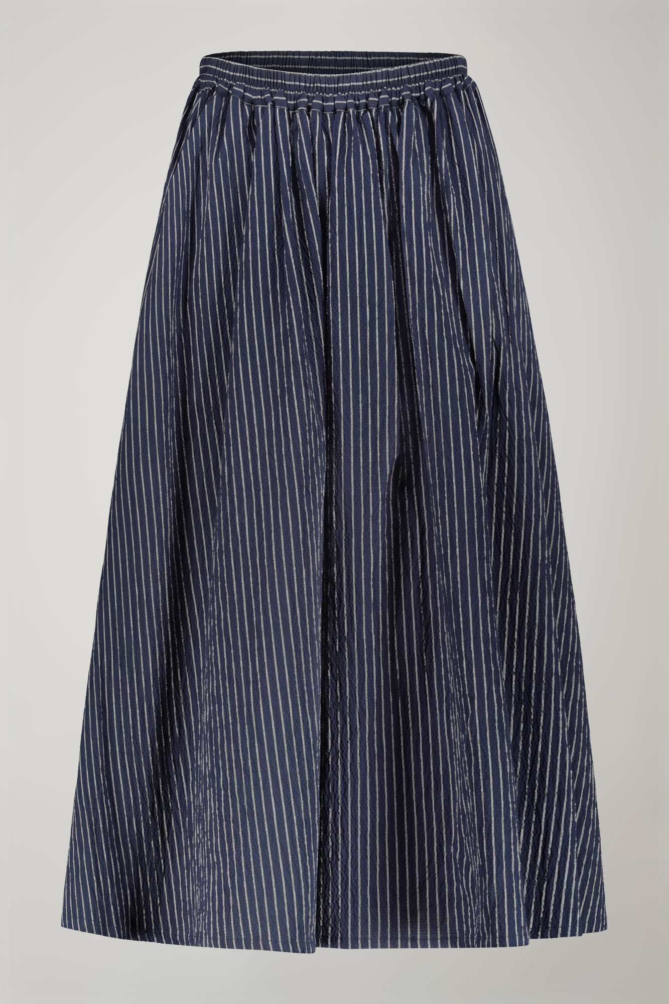 Damenrock aus gaufrierter Baumwolle mit Nadelstreifen in normaler Passform image number null