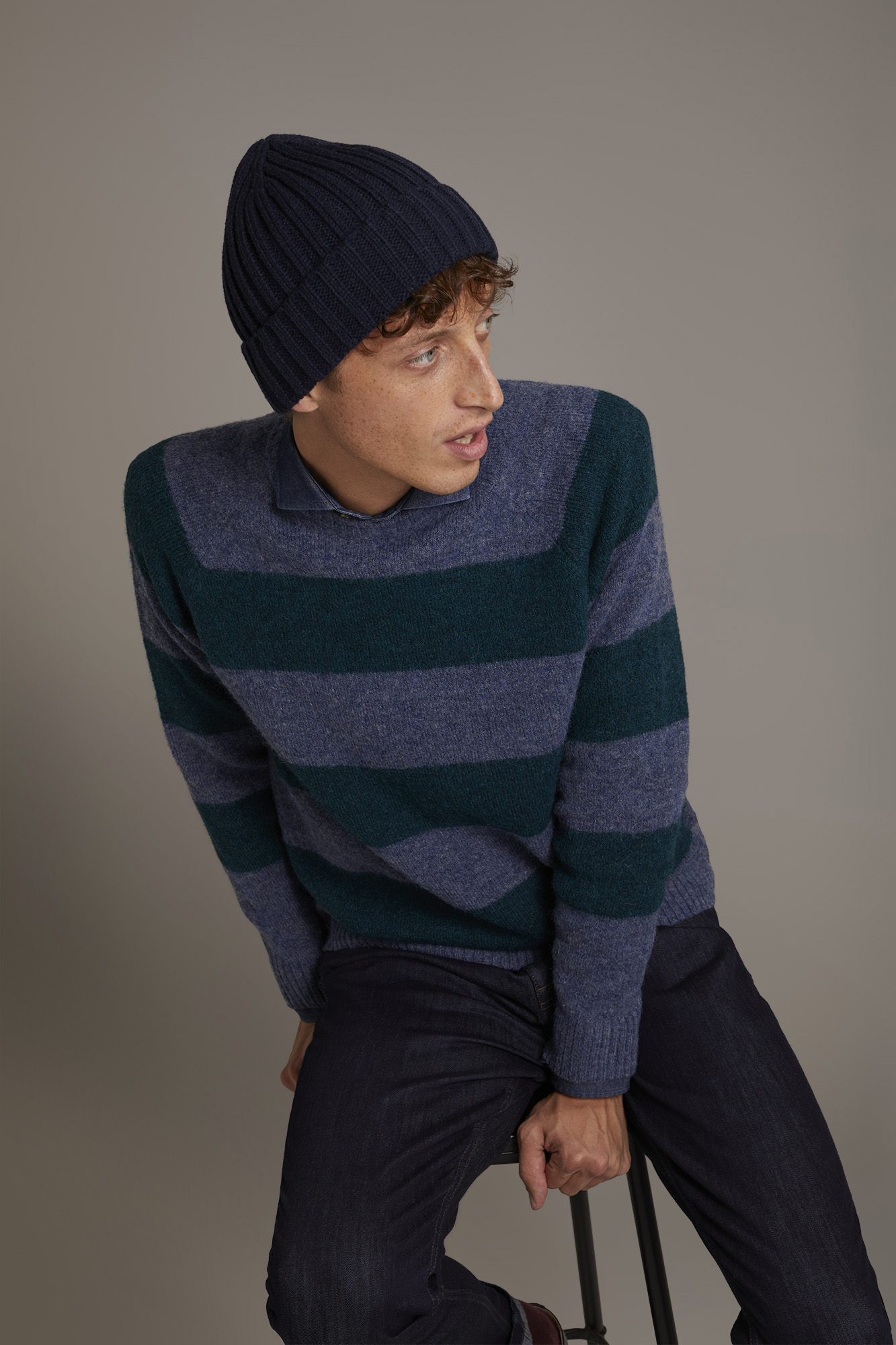Maglia girocollo misto lana mohair image number null