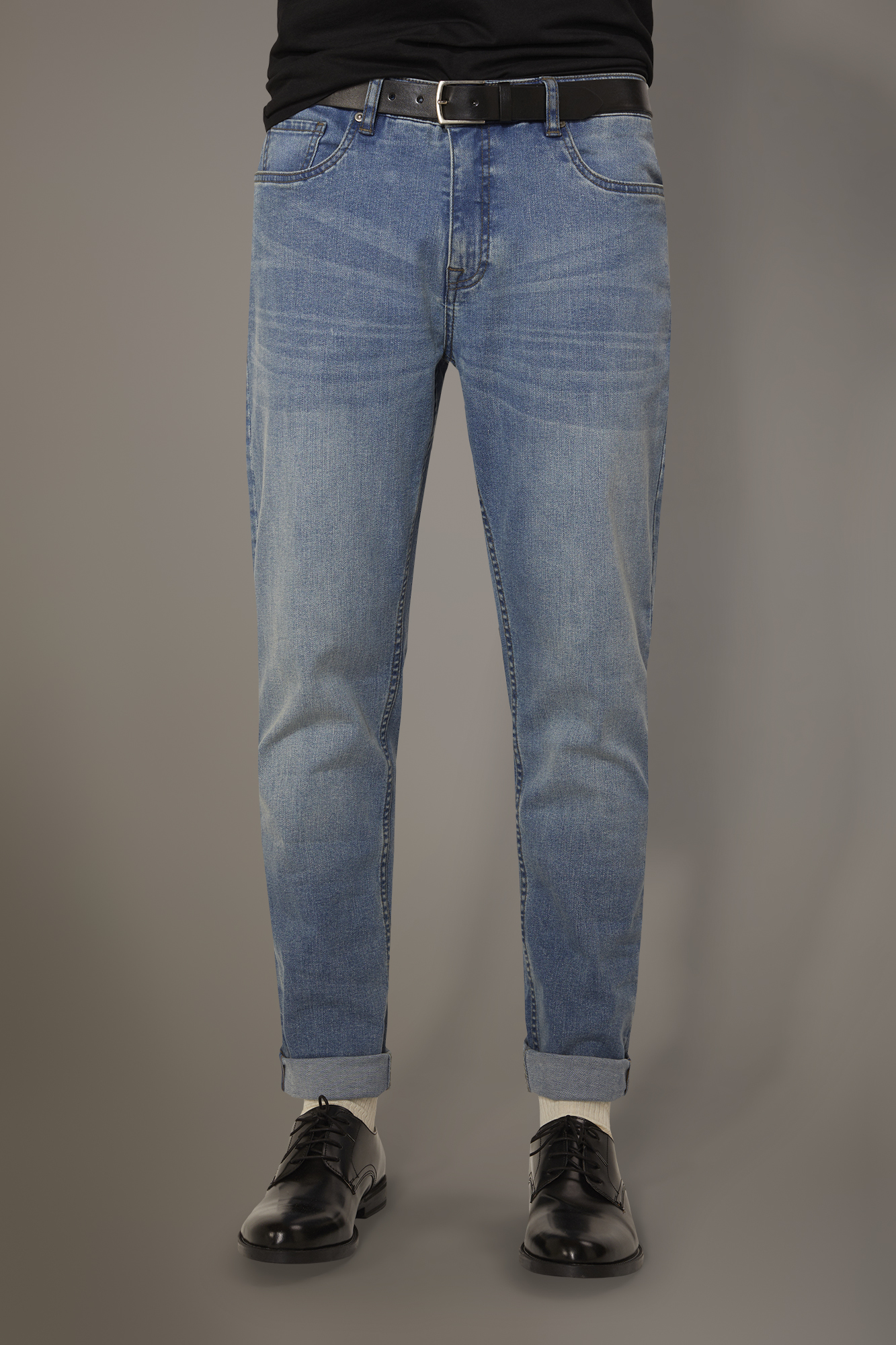 Jeans 5 pockets regular fit denim fabric image number null
