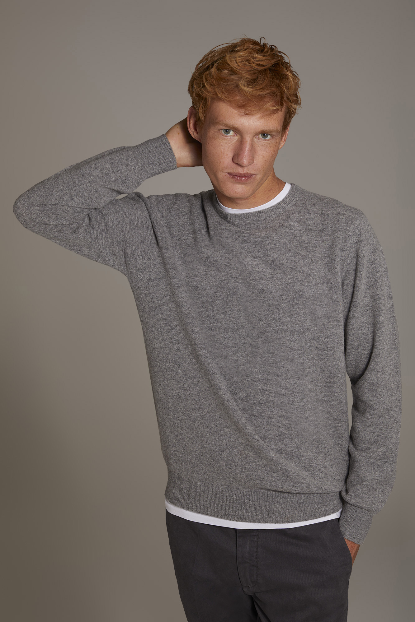Round neck lambswool blend sweater image number null