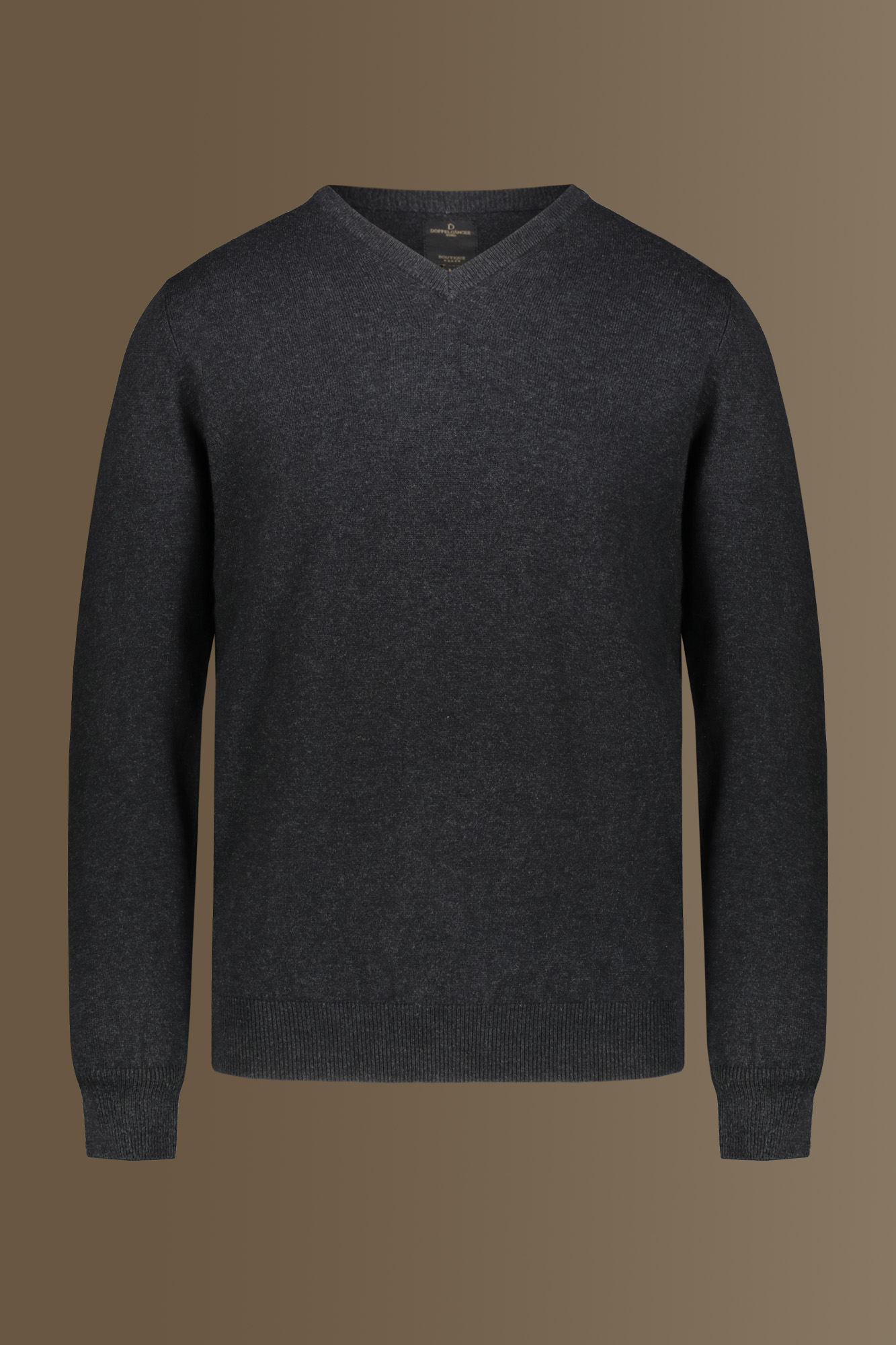 V neck sweater in cotton- wool blend image number null