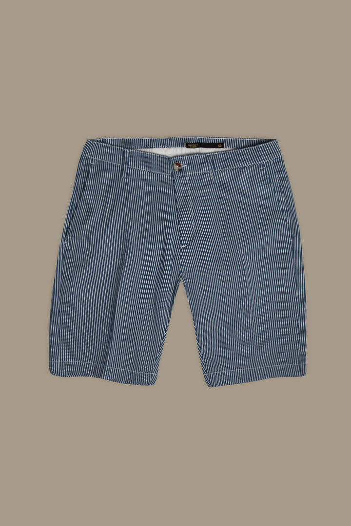 Chino bermuda twill construction with stripe print image number null