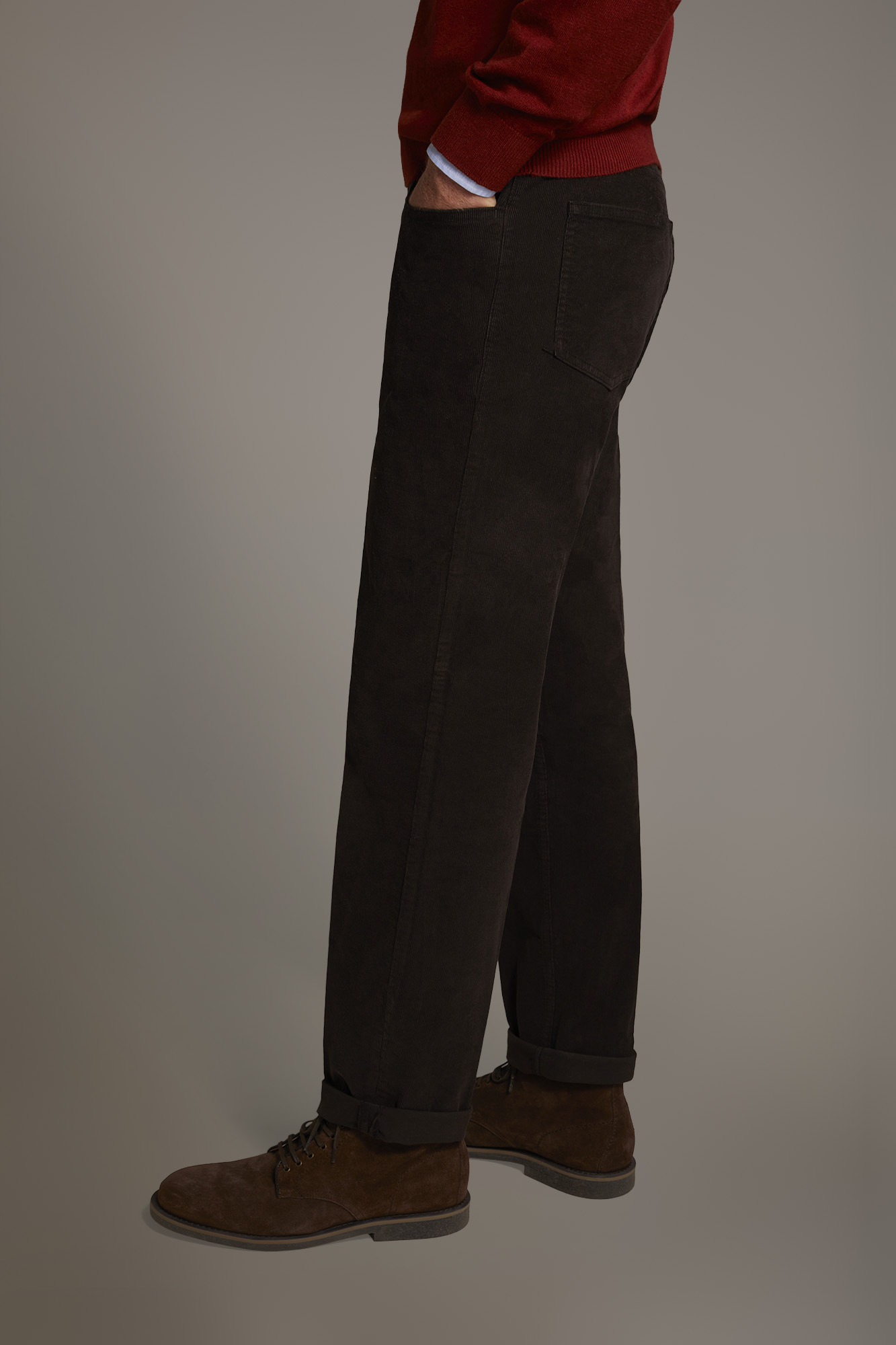 Pantalone 5 tasche regular fit tessuto velluto a coste image number null