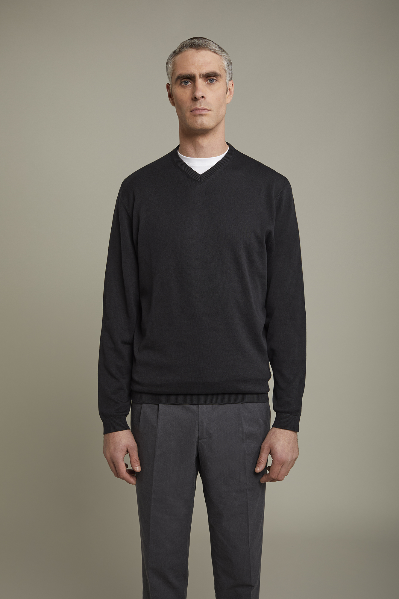Maglione Uomo Scollo A V Lavecchia – Eleganza E Comfort In Cotone Per Taglie Forti (Nero, XXL-8XL)