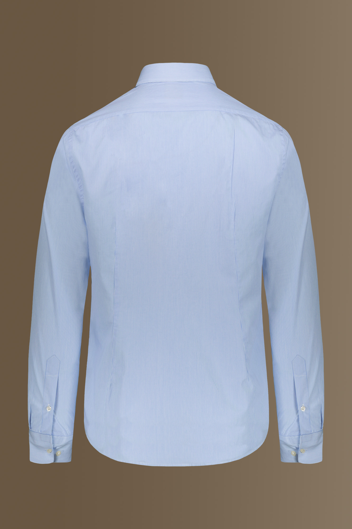 Camicia classica lavata uomo collo francese tinto filo popeline rigato image number null
