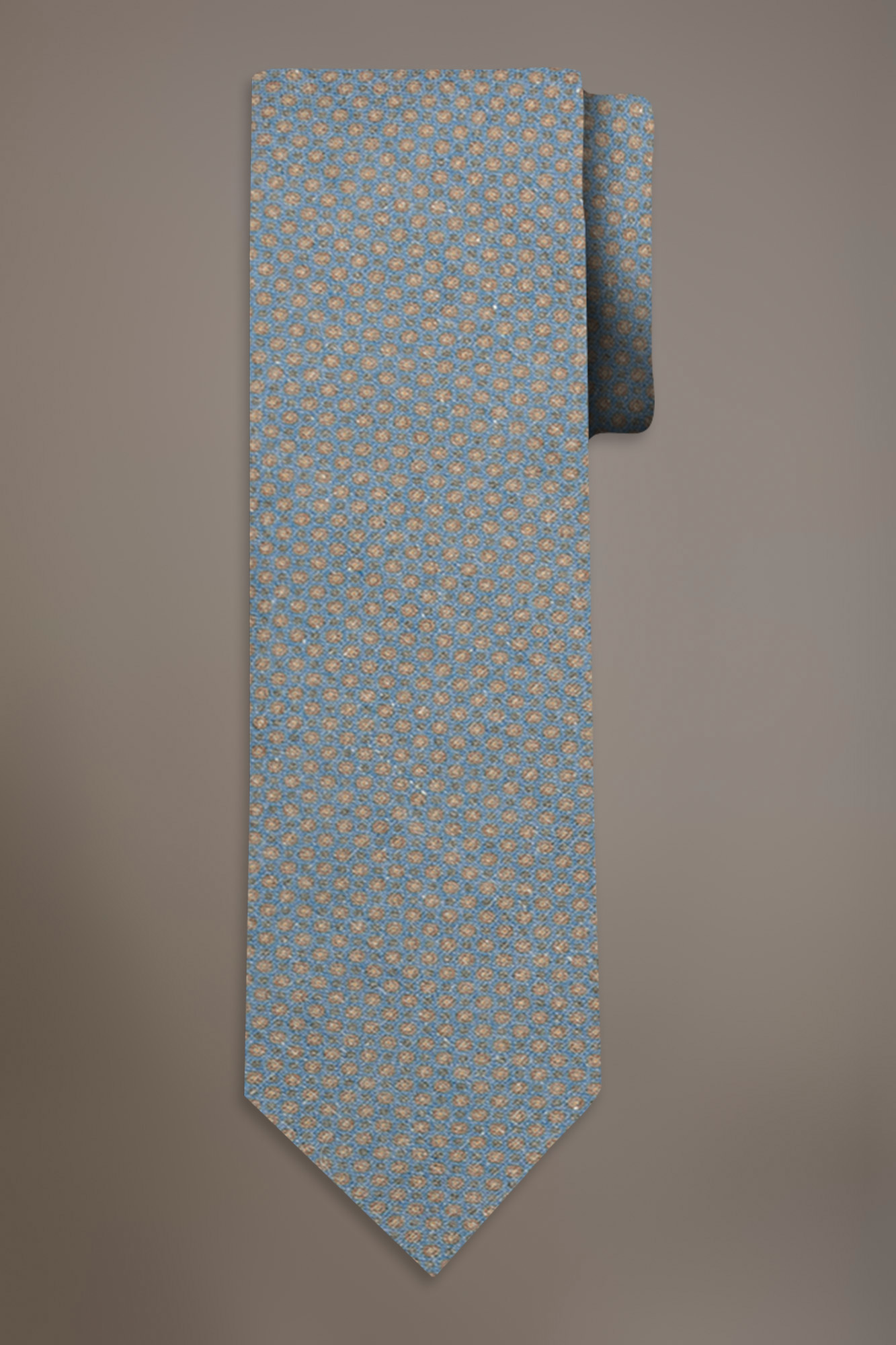 Cravatta microfantasia uomo blue misto lino image number null