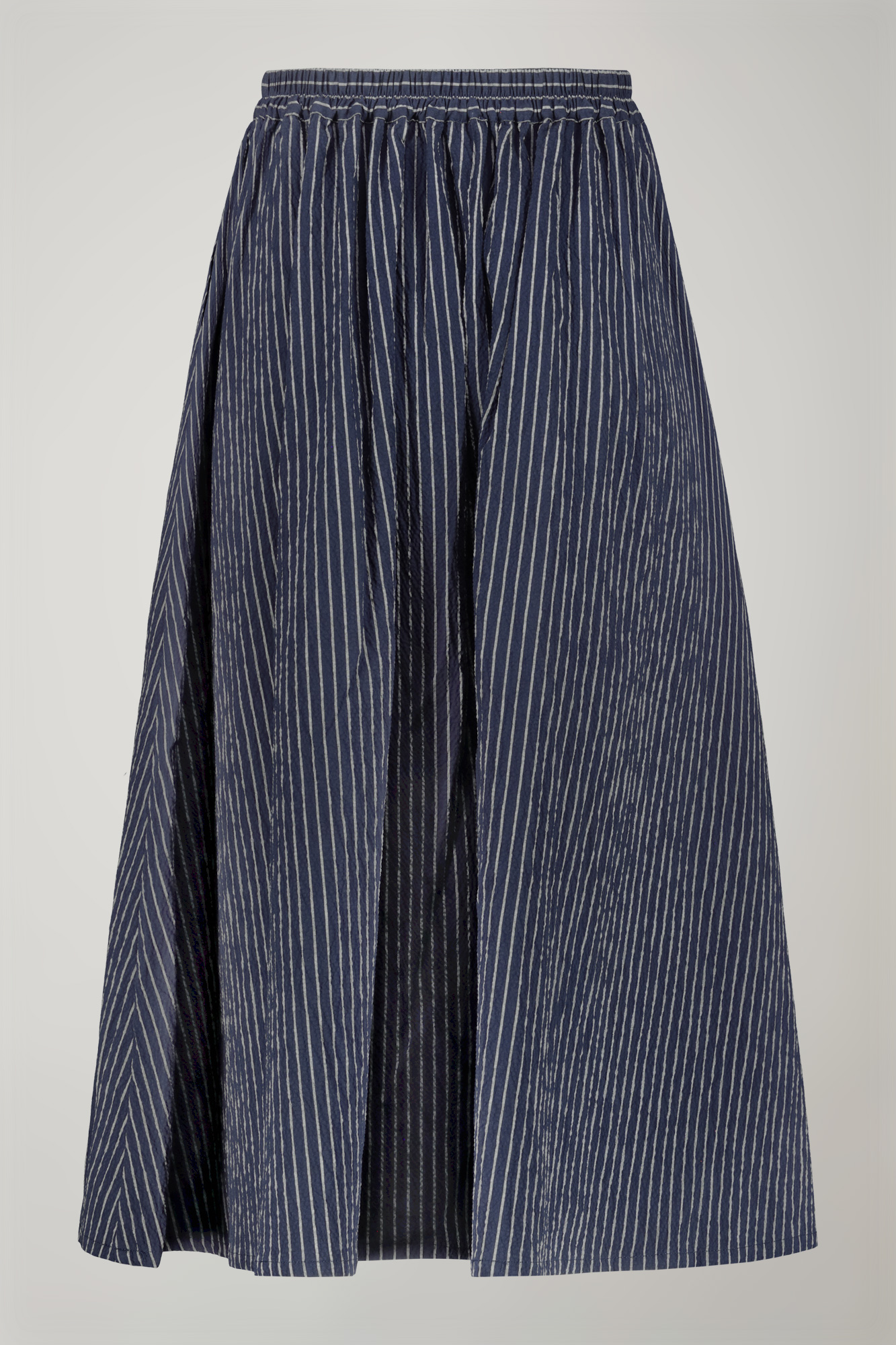 Women's pinstripe embossed cotton skirt regular fit image number null