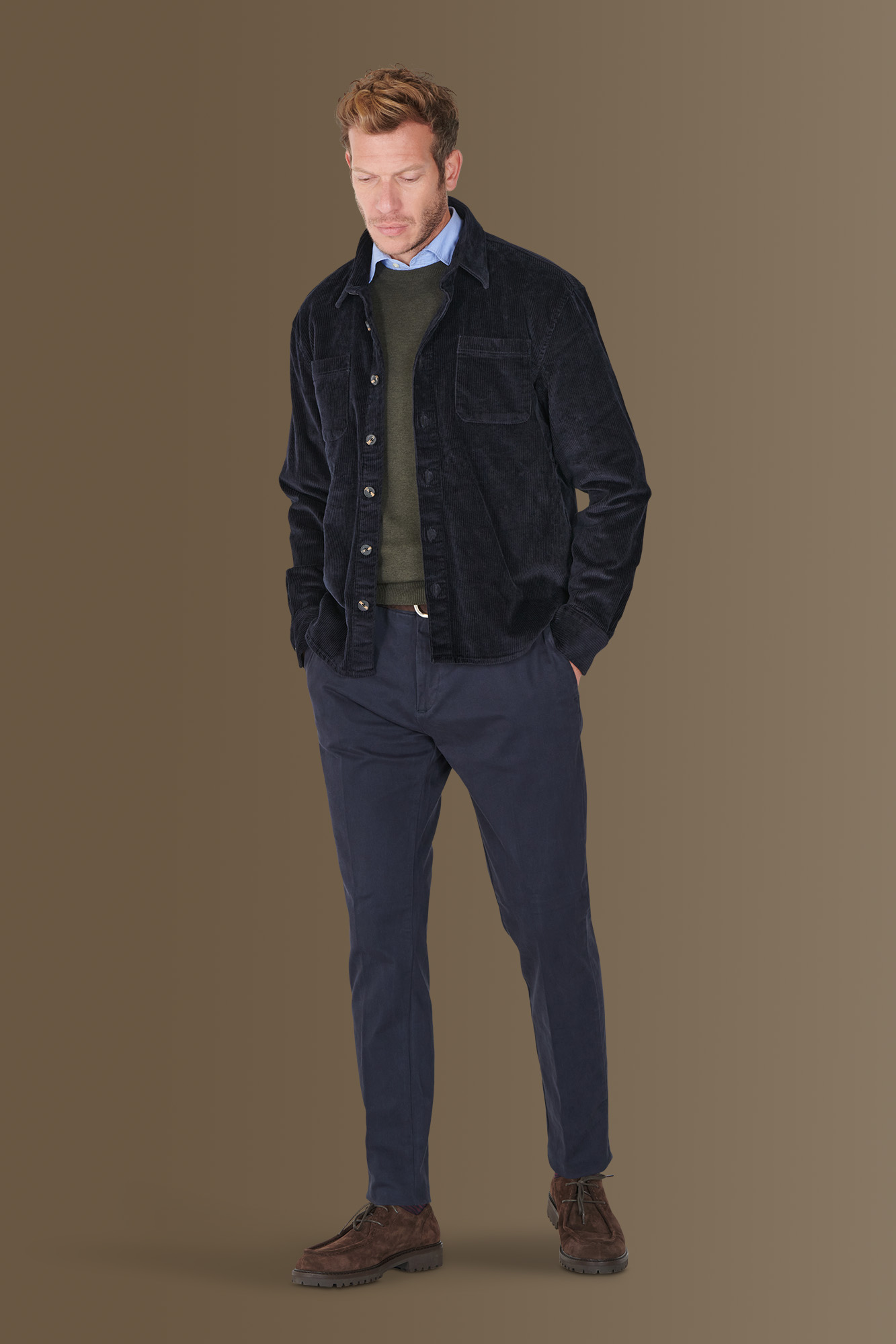 Overshirt tessuto velluto a coste image number null