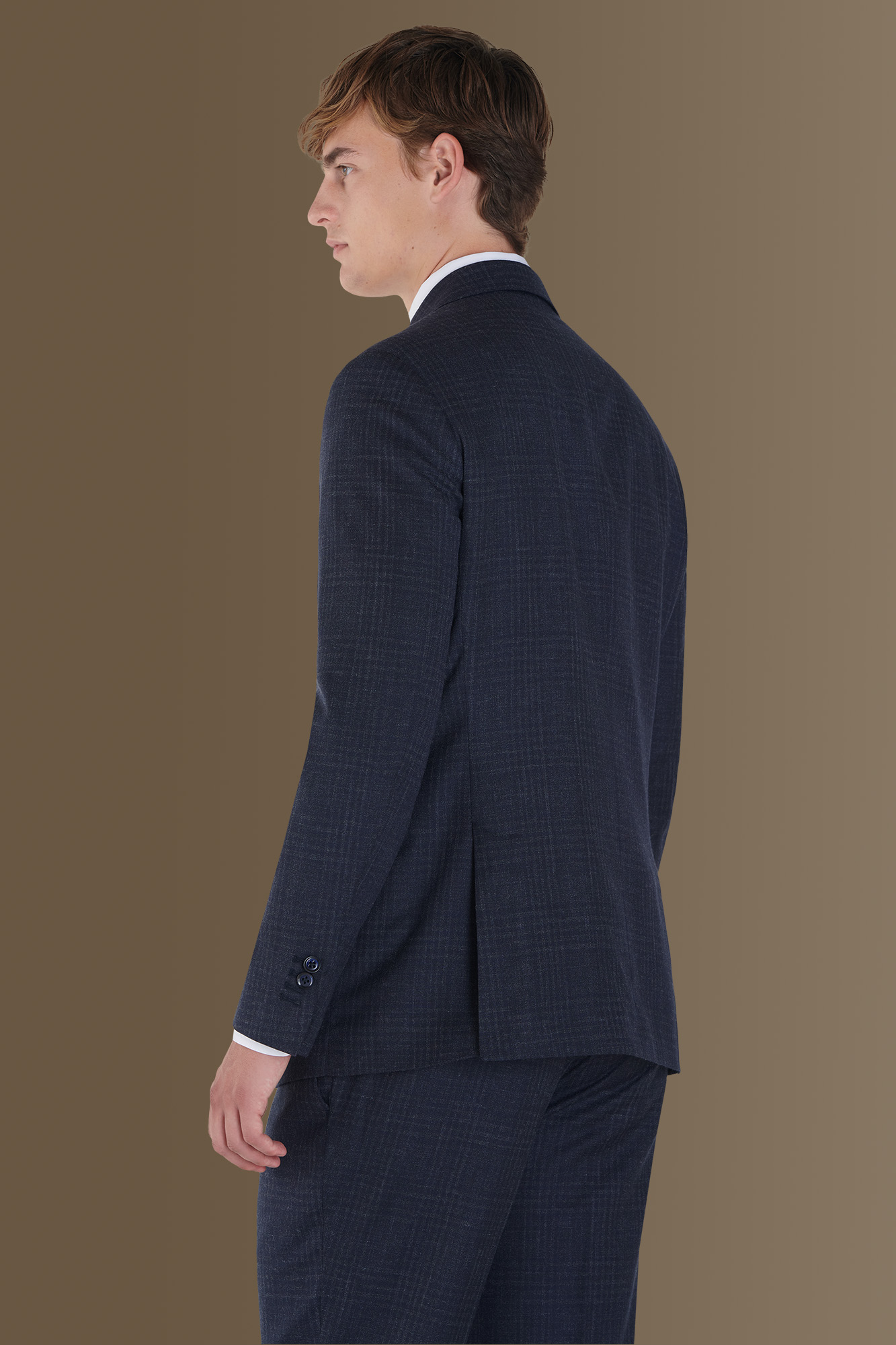 Single-breasted prince of wales fabric suit image number null