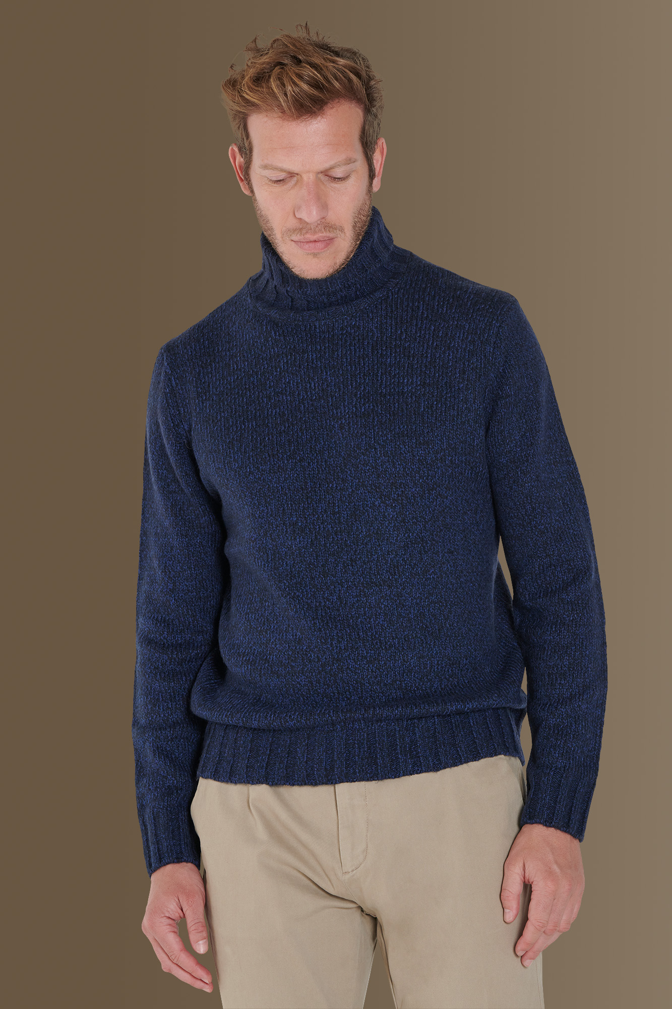 Maglia collo alto con coste inglesi image number null