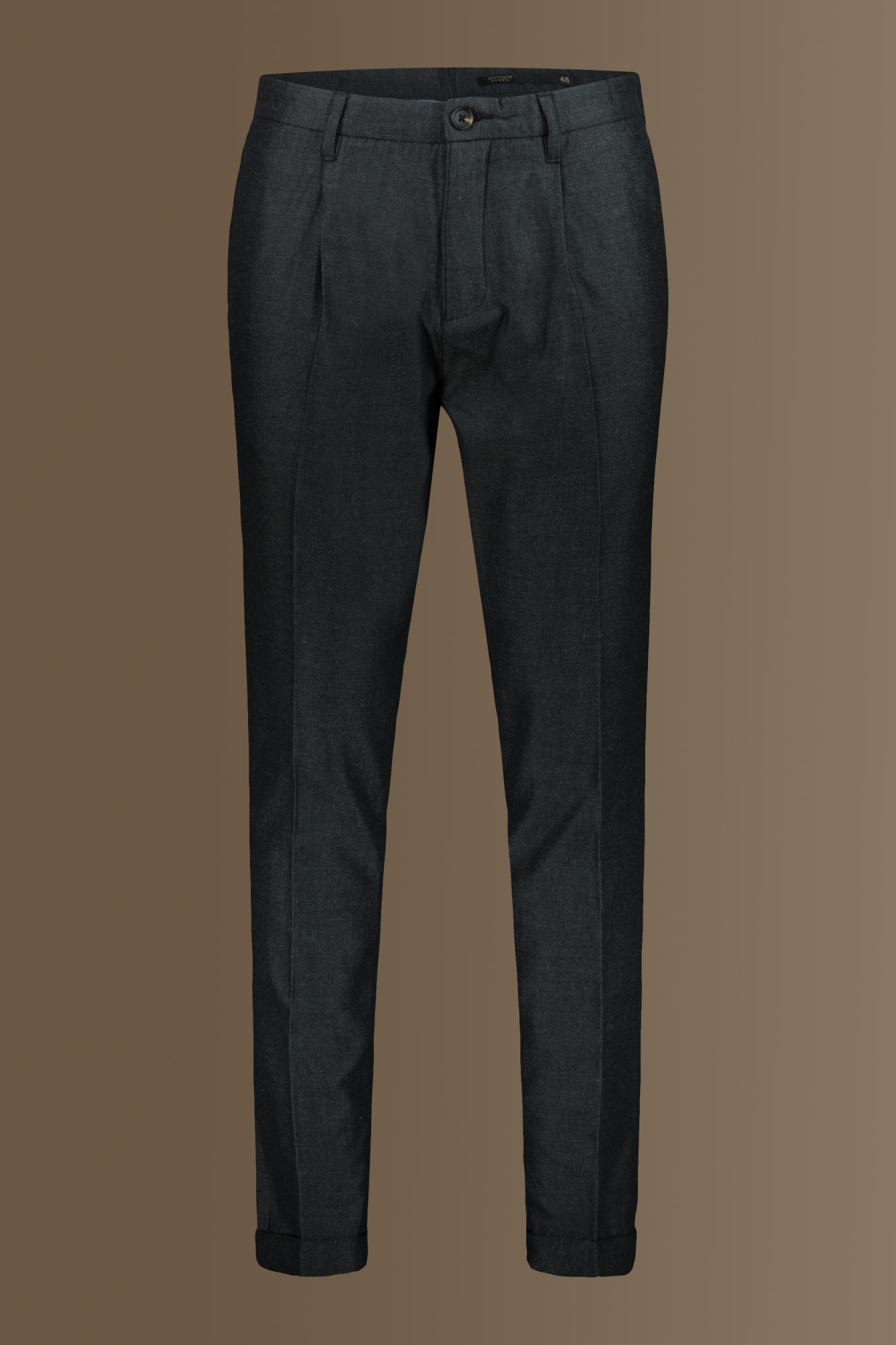 Pantalone uomo chino con pinces singola e risvolto image number null