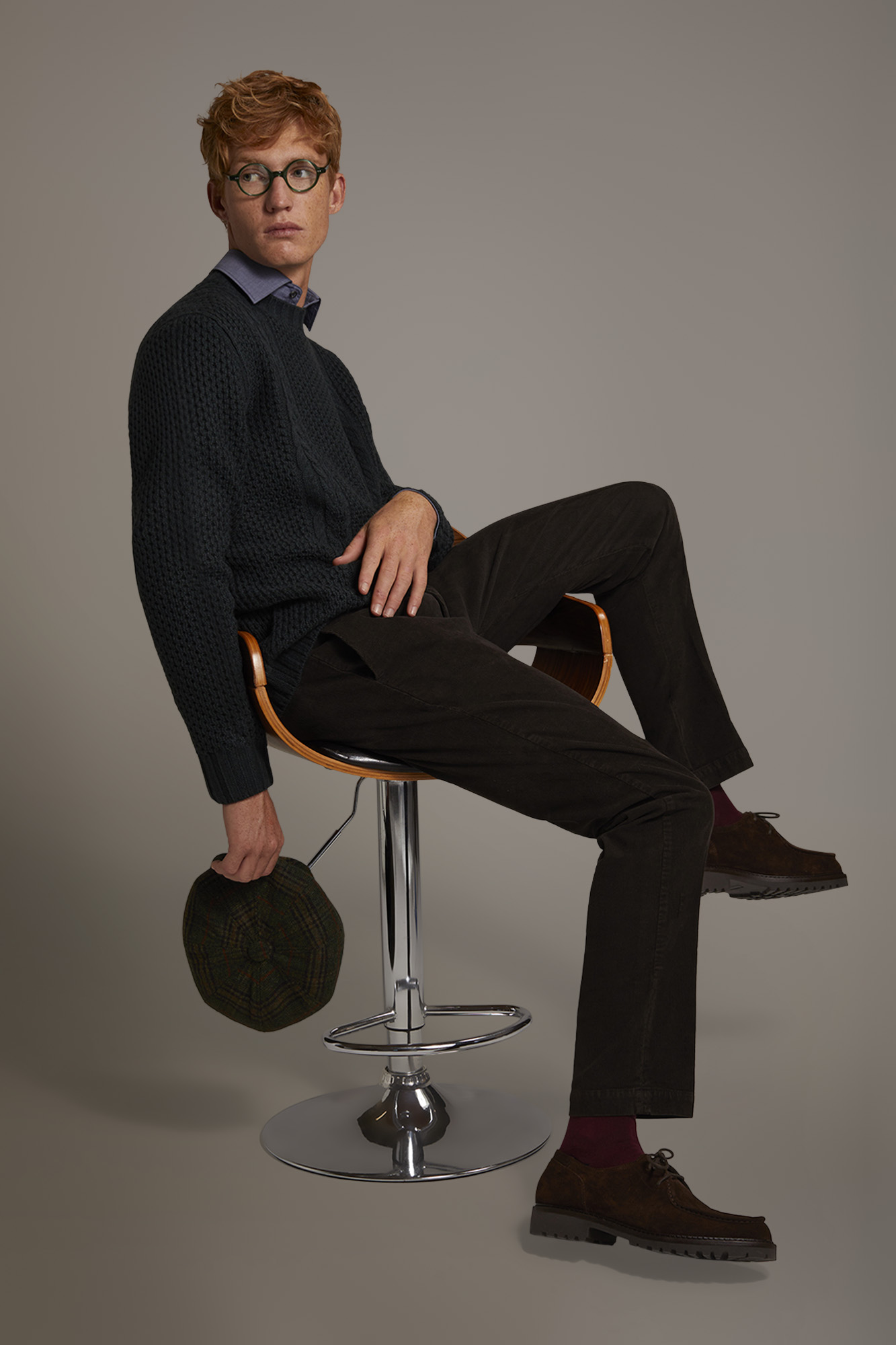 Pantalone chino regular fit tessuto velluto a coste image number null