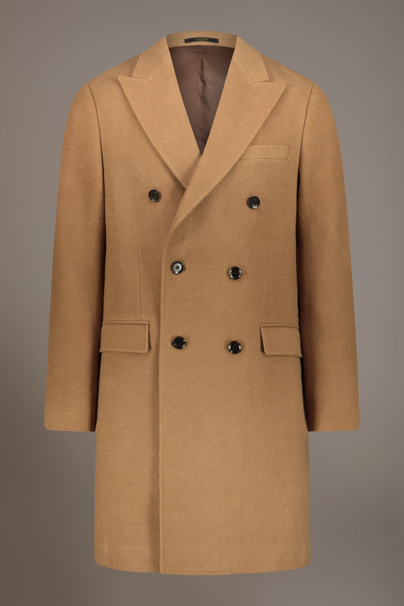 Cappotto classico doppiopetto misto lana lavorazione jersey image number null