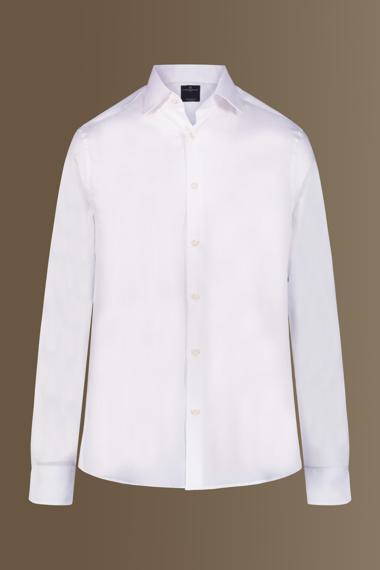 Camicia classica collo francese tinta unita twill image number null