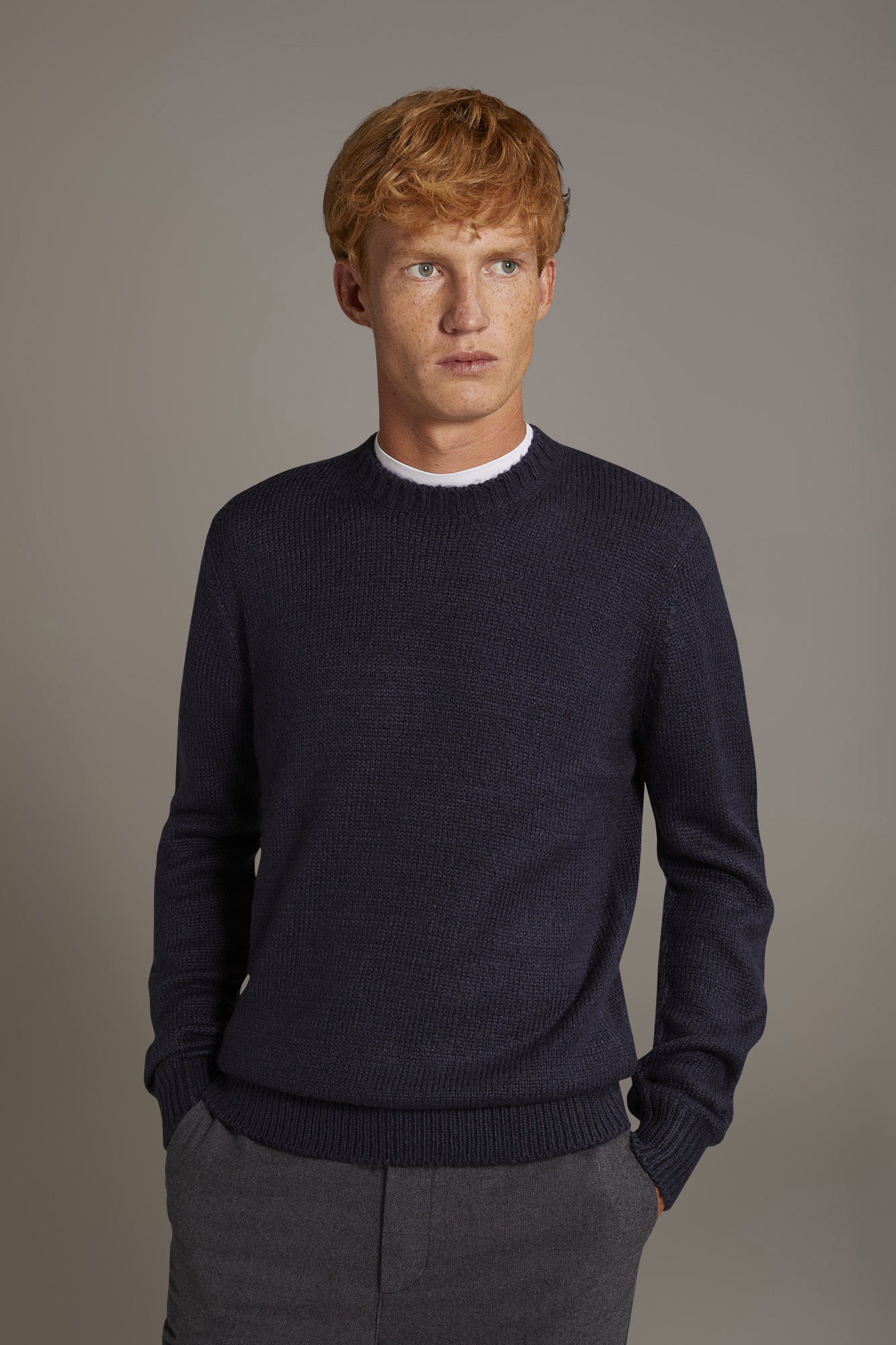 Round neck wool blend sweater image number null