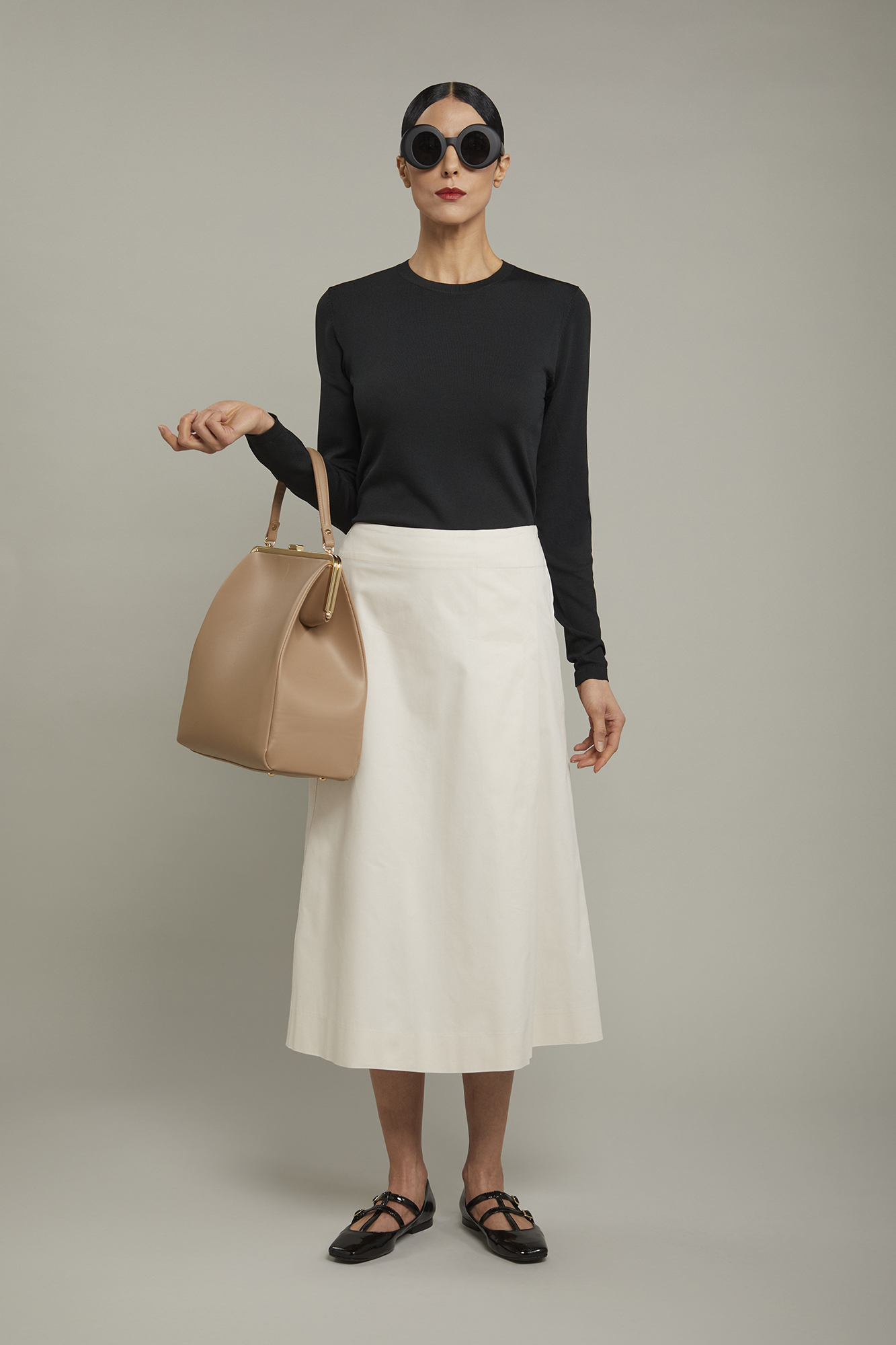 Women’s midi skirt 100% cotton regular fit image number null