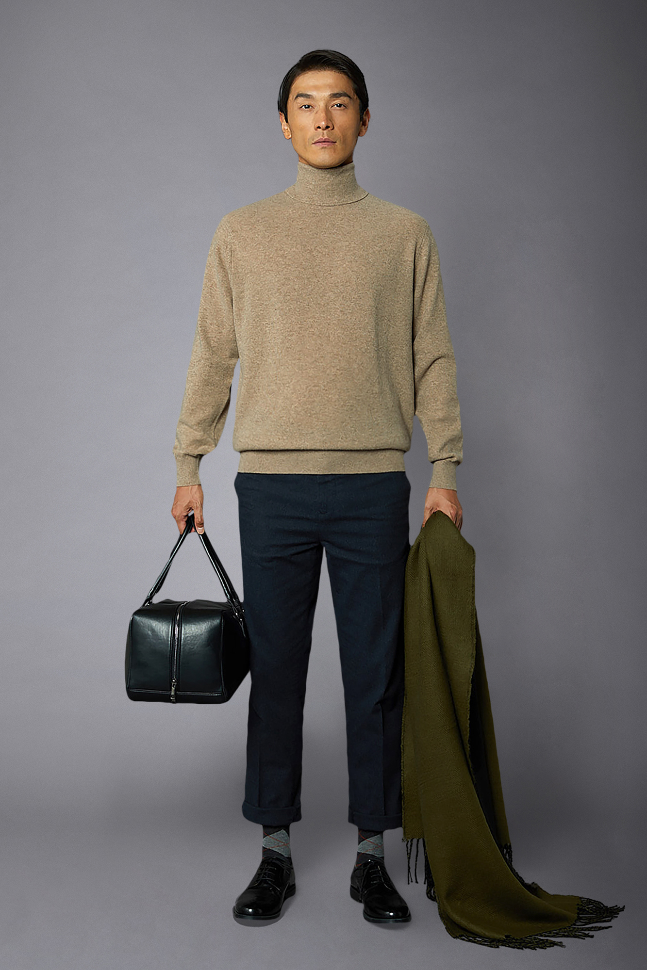 COOFANDY Maglione Uomo A Maniche Lunghe Con Collo Alto: Basic Casual Morbido, Vestibilità Regolare. Perfetto Per L'Inverno.