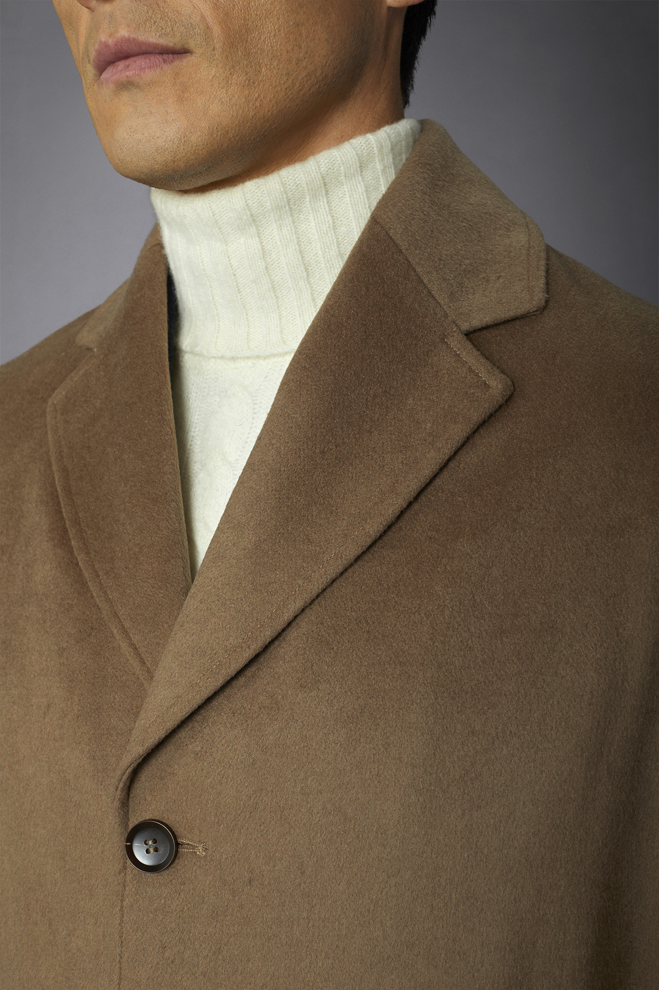 Manteau classique en laine mélangée à simple boutonnage image number null