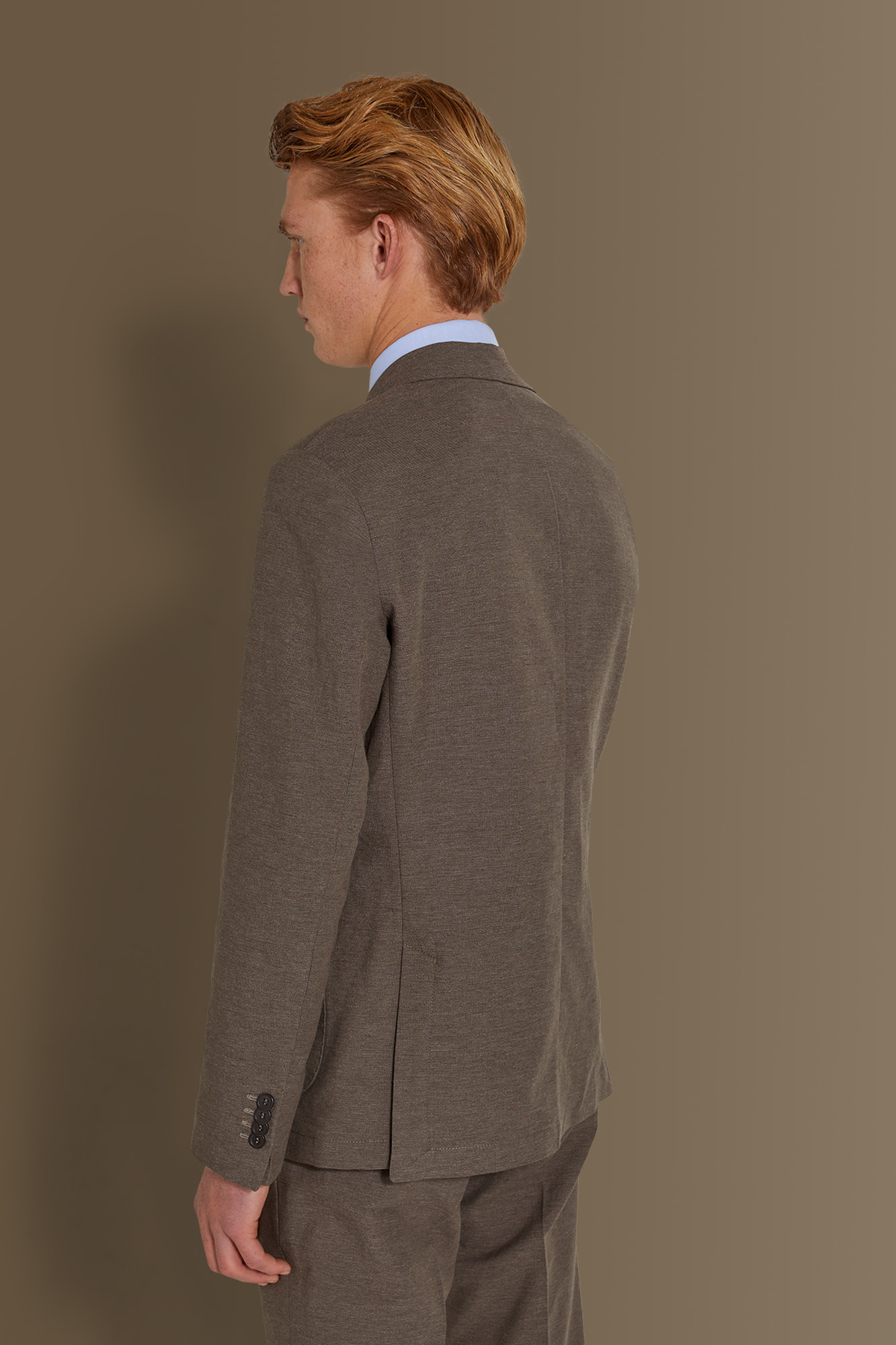 Single breasted suit flat trousers 100% linen made in italy image number null