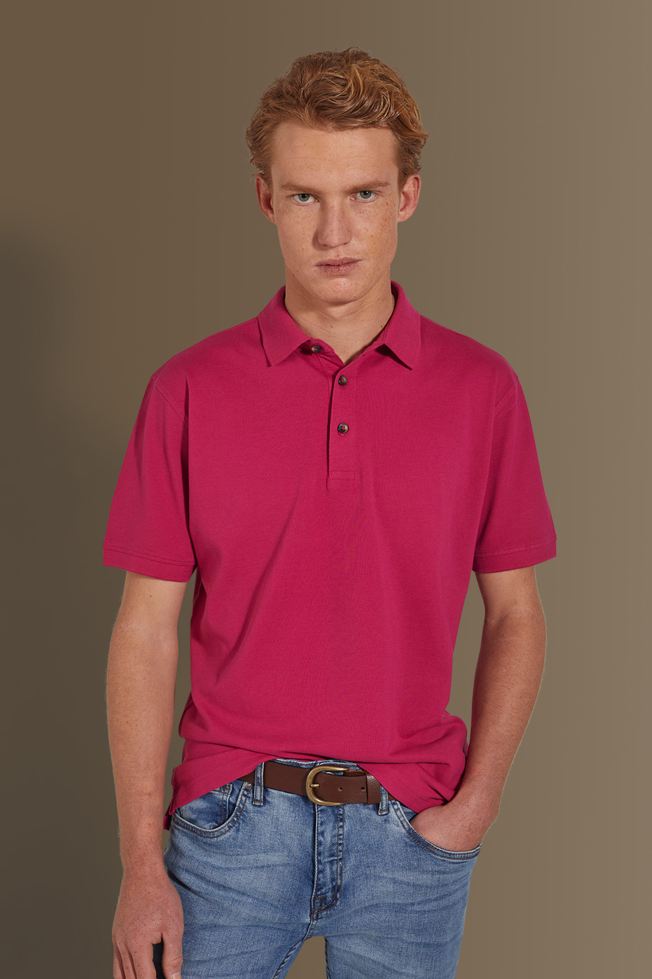 Short sleeves polo 100% cotton piquet solid colour image number null