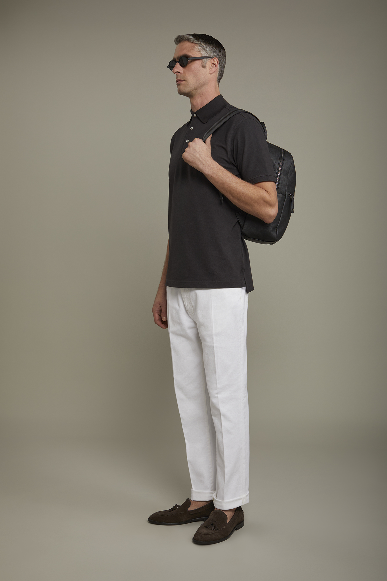 Men’s short sleeve polo shirt 100% piquet cotton regular fit image number null