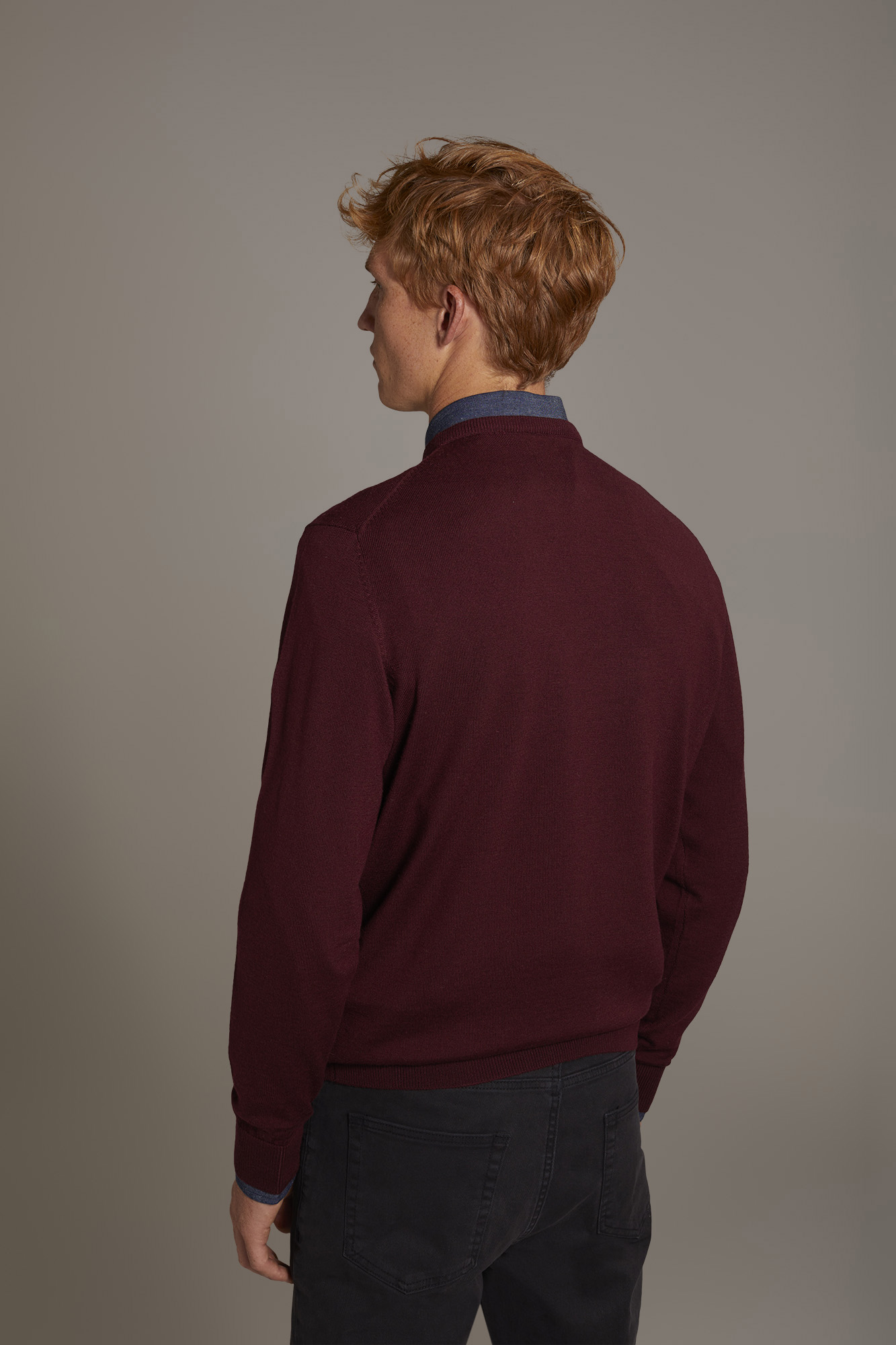 Maglia girocollo 100% lana merino extrafine image number null