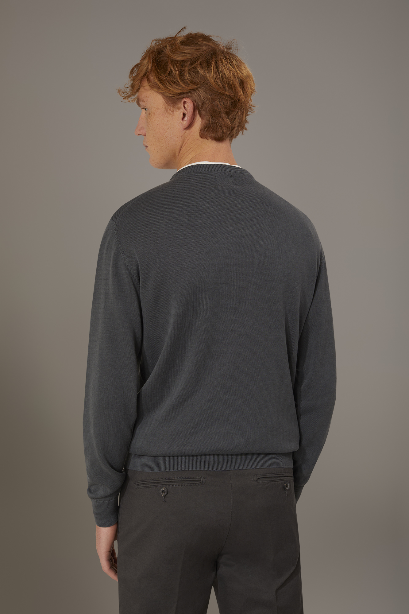 Round neck sweater 100% cotton image number null
