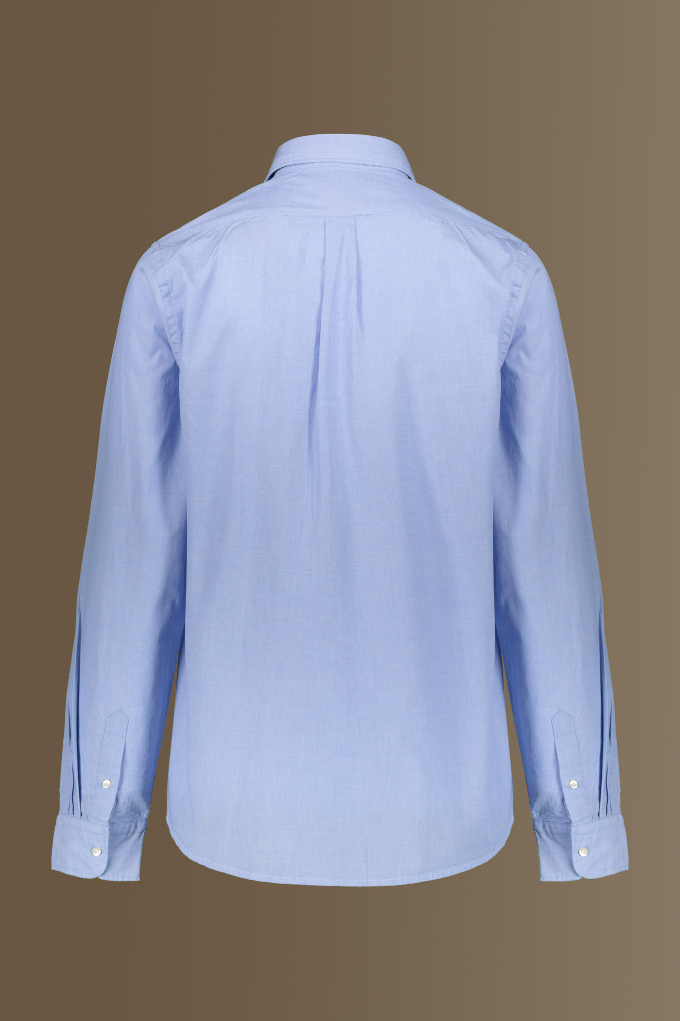 Camicia classica lavata 100% cotone sky collo francese fil-a-fil uomo image number null