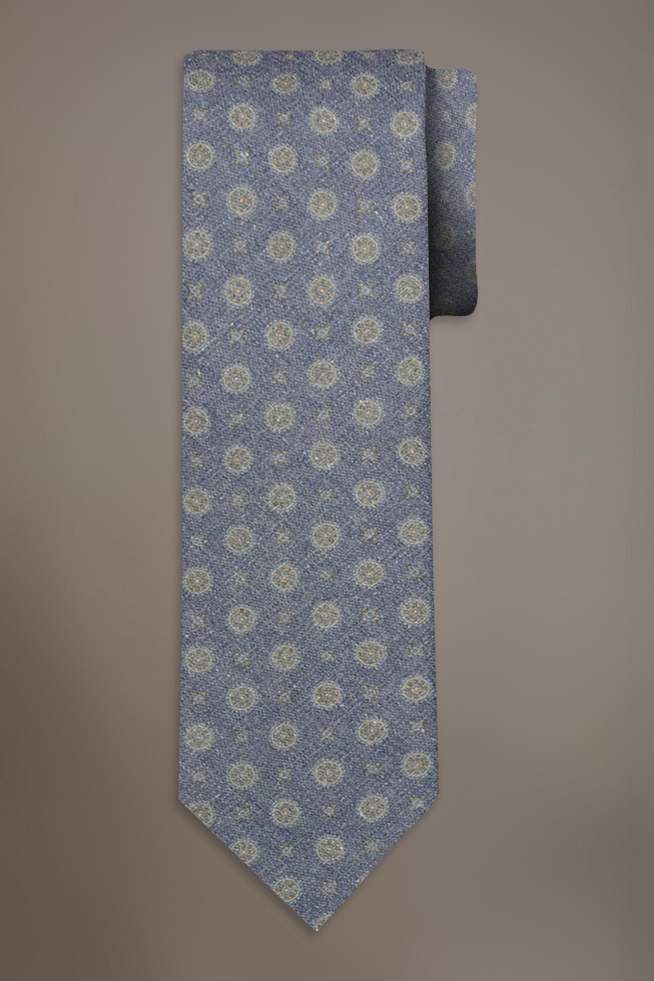 Cravatta fantasia uomo misto lino blue image number 0