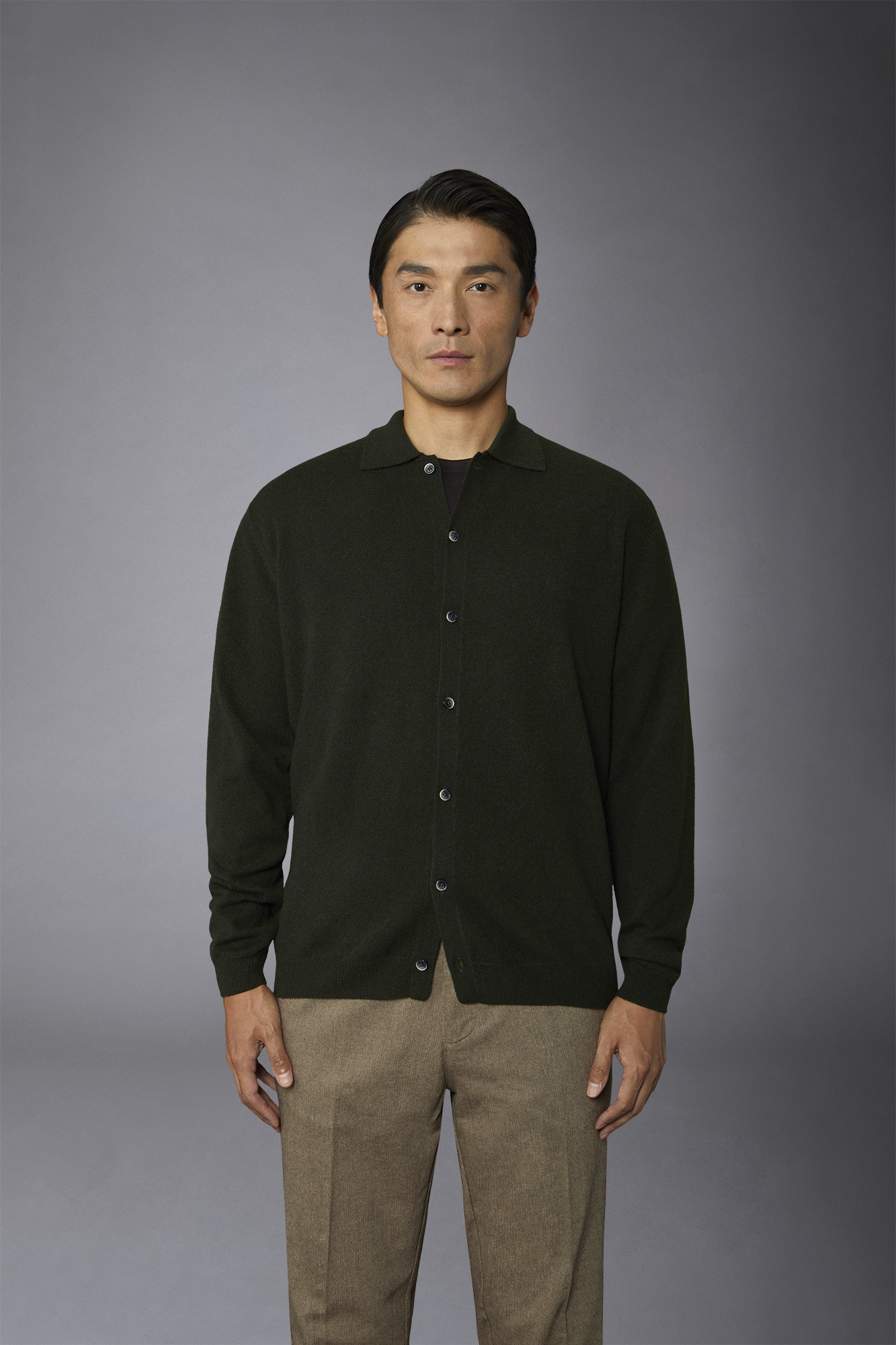 Genderless 100% cashmere regular fit polo shirt image number null