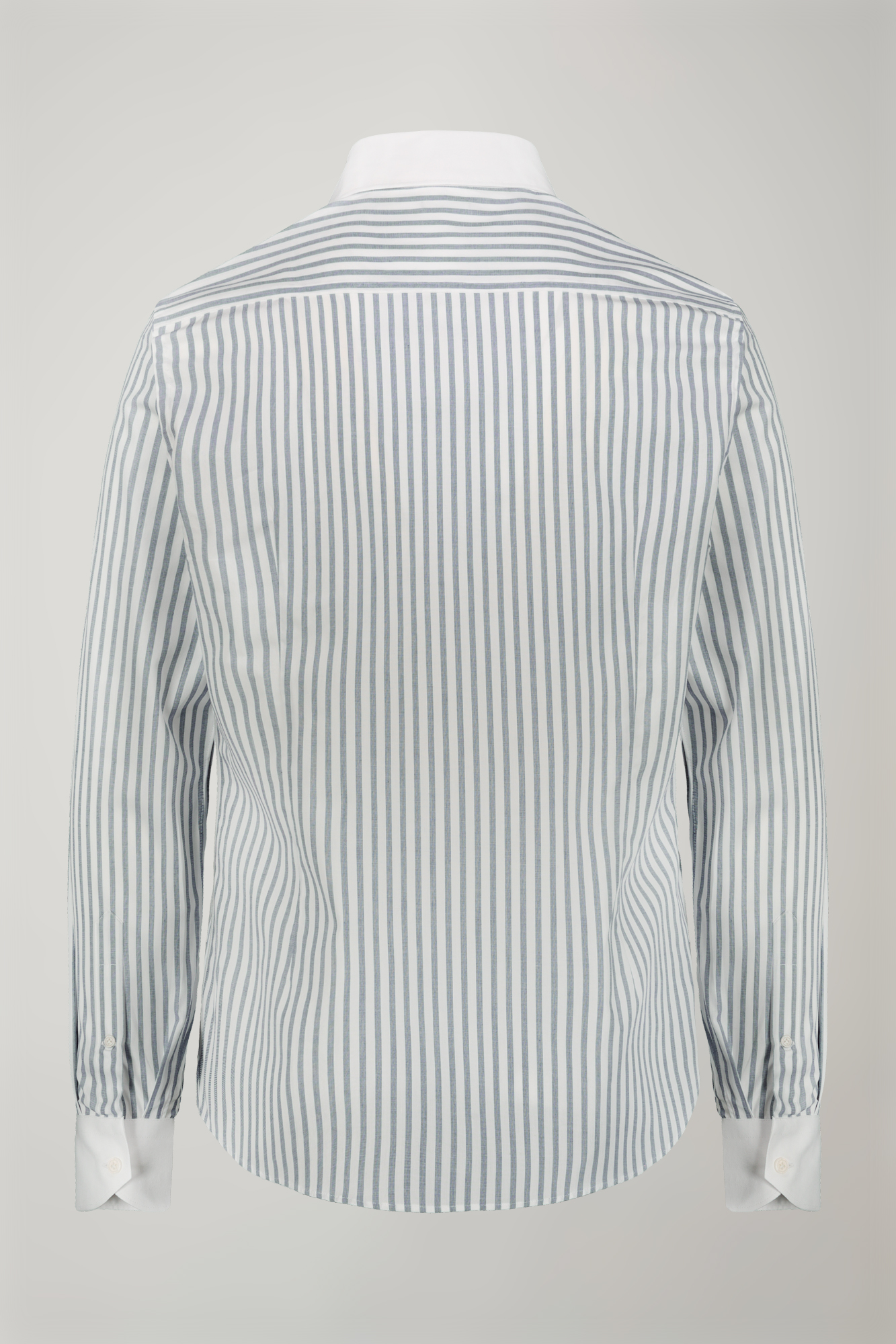 Chemise homme à col classique en tissu teint fil à fil 100 % coton à larges rayures coupe régulière image number null