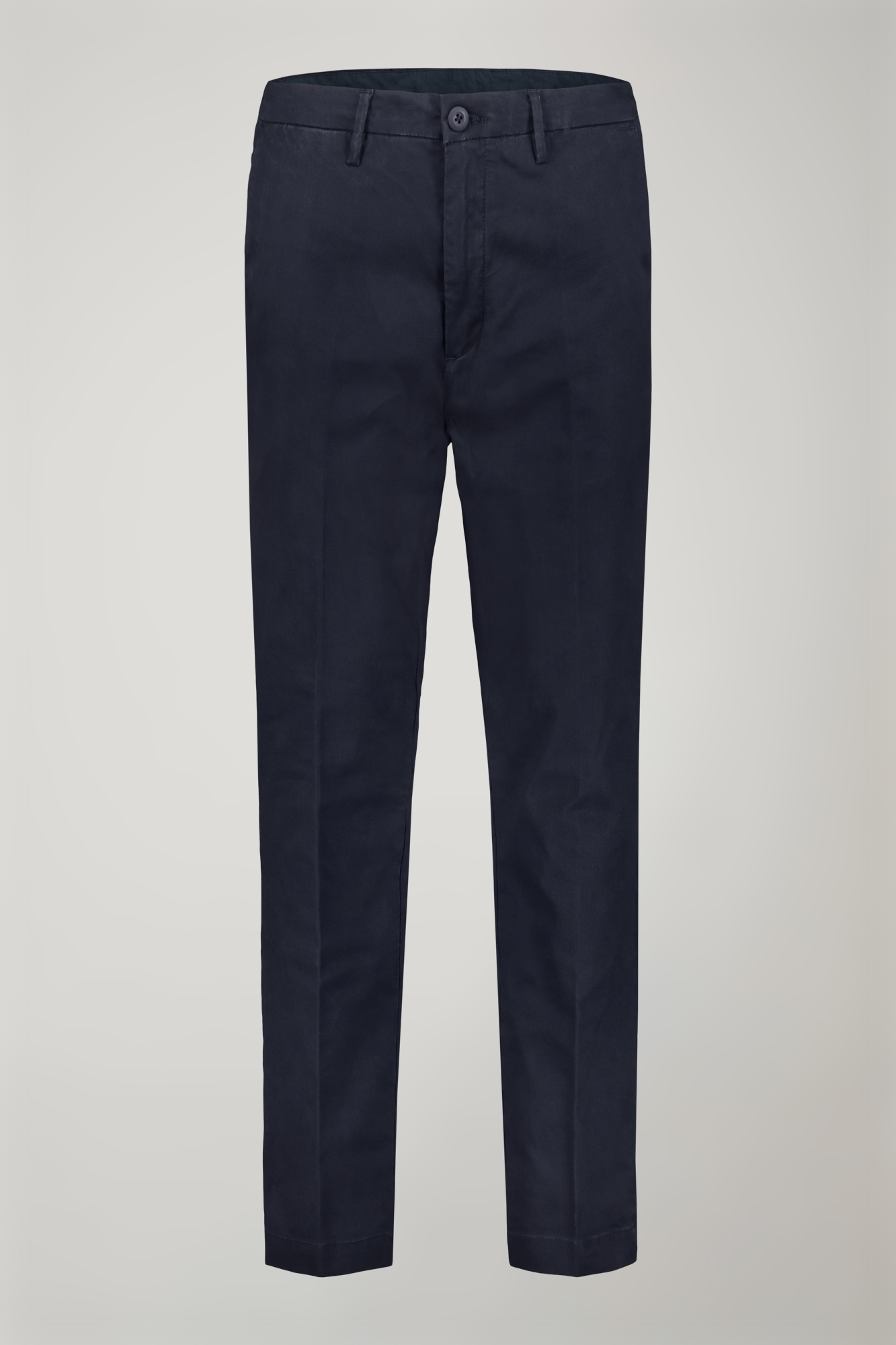 Pantalone uomo classico tessuto in cotone bacchettato tinto in capo