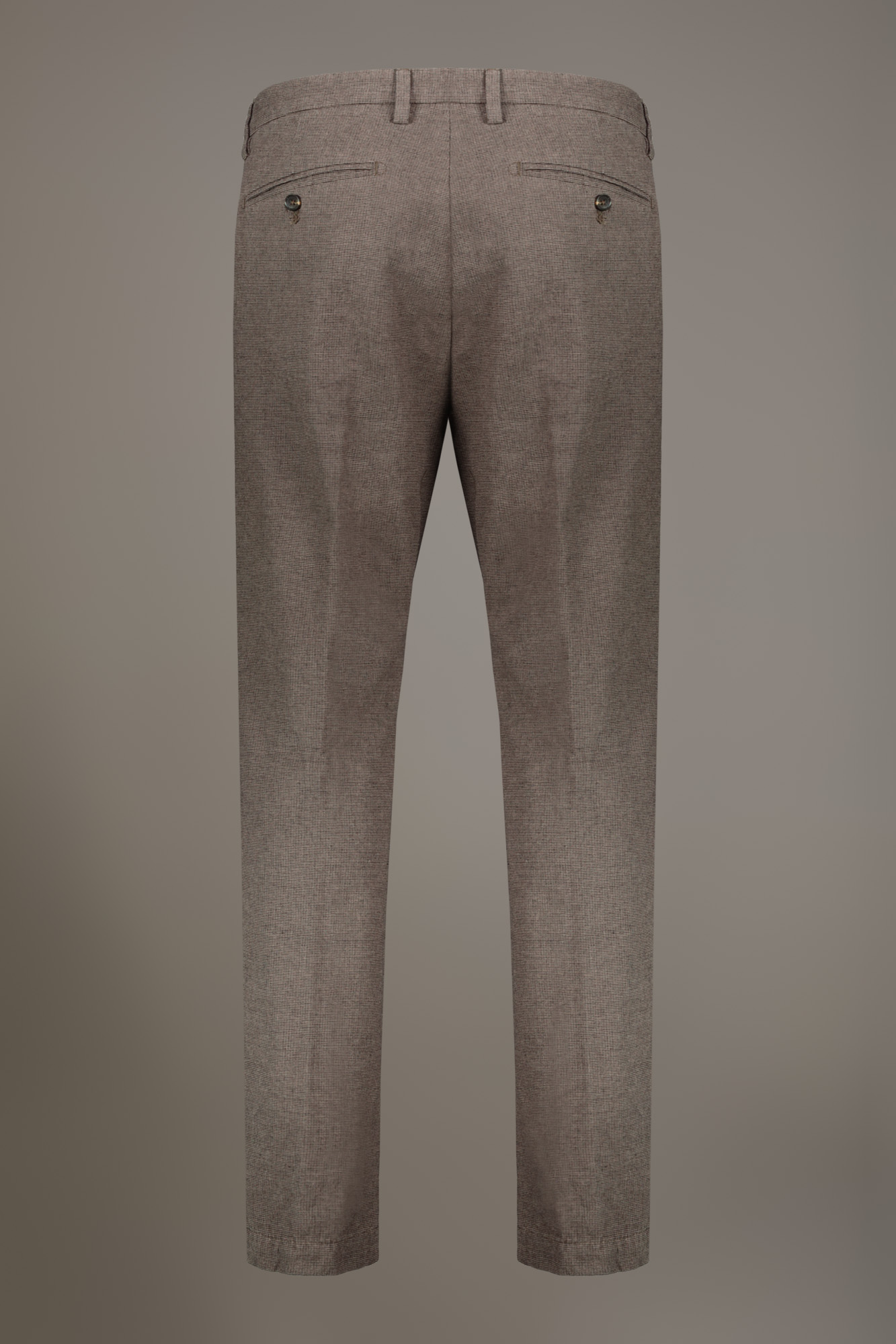 Pantalone chino regular fit tessuto tinto filo pied de poule image number 6