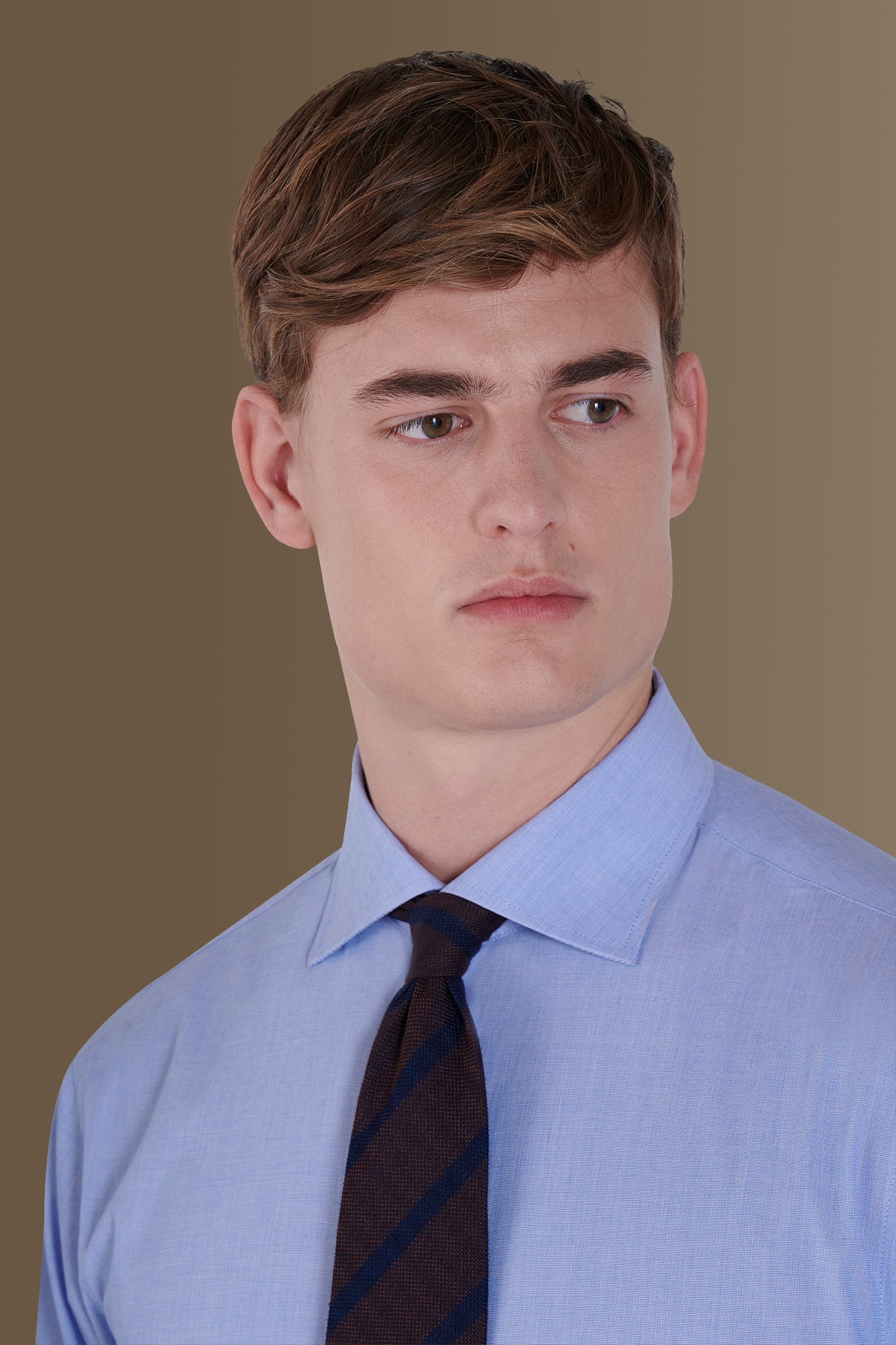 Camicia classica uomo collo francese 100% cotone sky fil-a-fil image number null