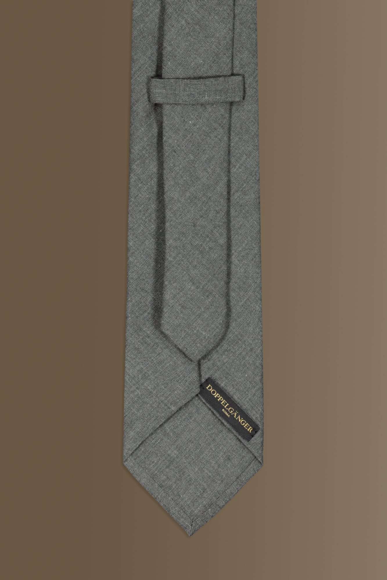 Cravatta uomo con tessuto effetto lana tinta unita image number null