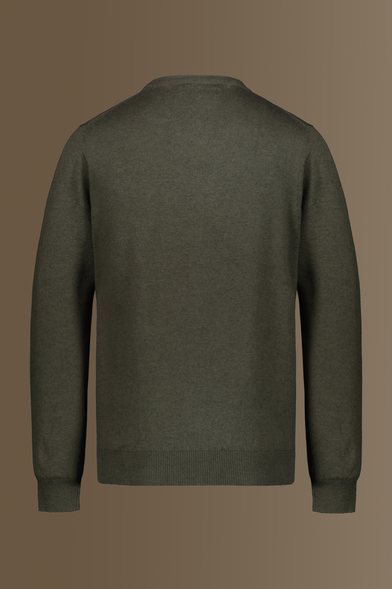 Maglia giro collo misto lana e cotone image number null