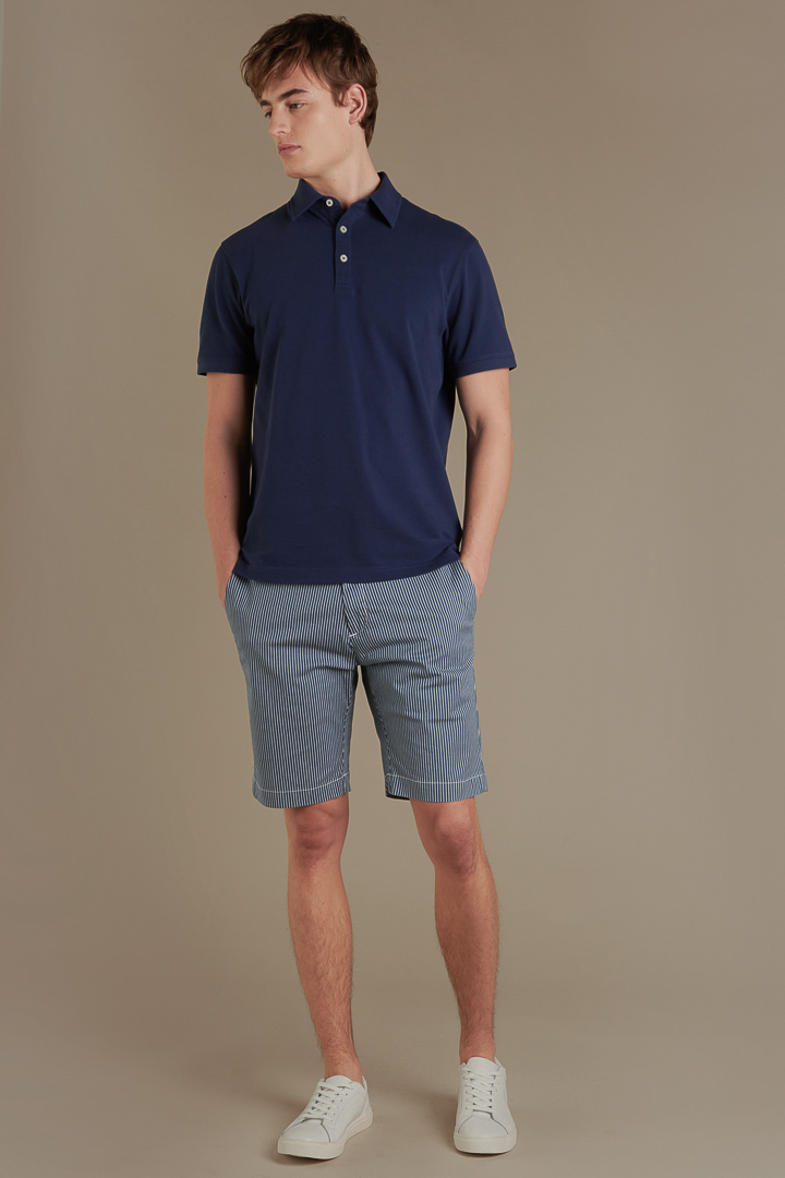 Bermuda chino twill con stampa a righe image number null
