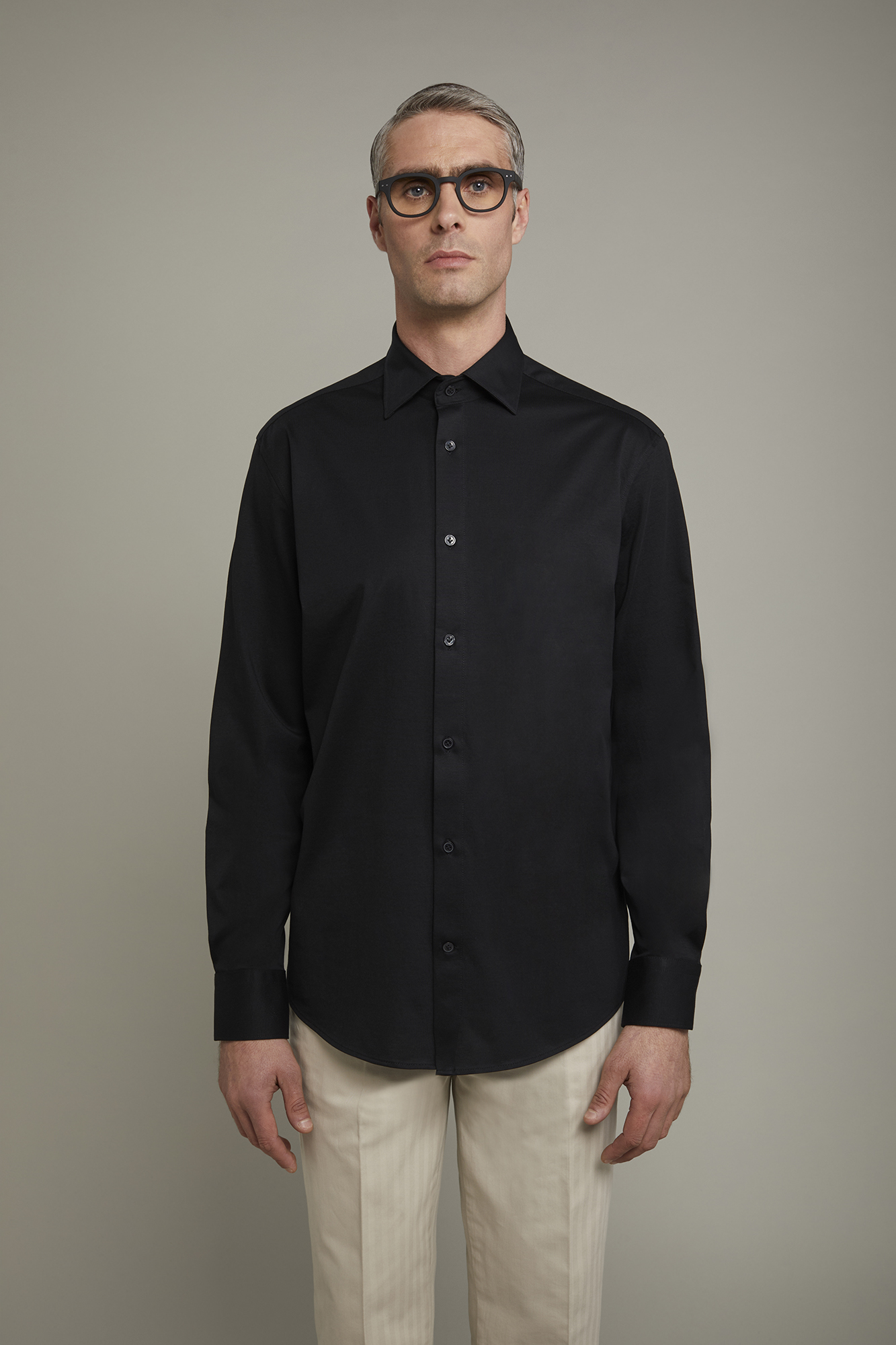 Polo-chemise homme à manches longues et col classique en 100 % coton piqué coupe régulière image number null