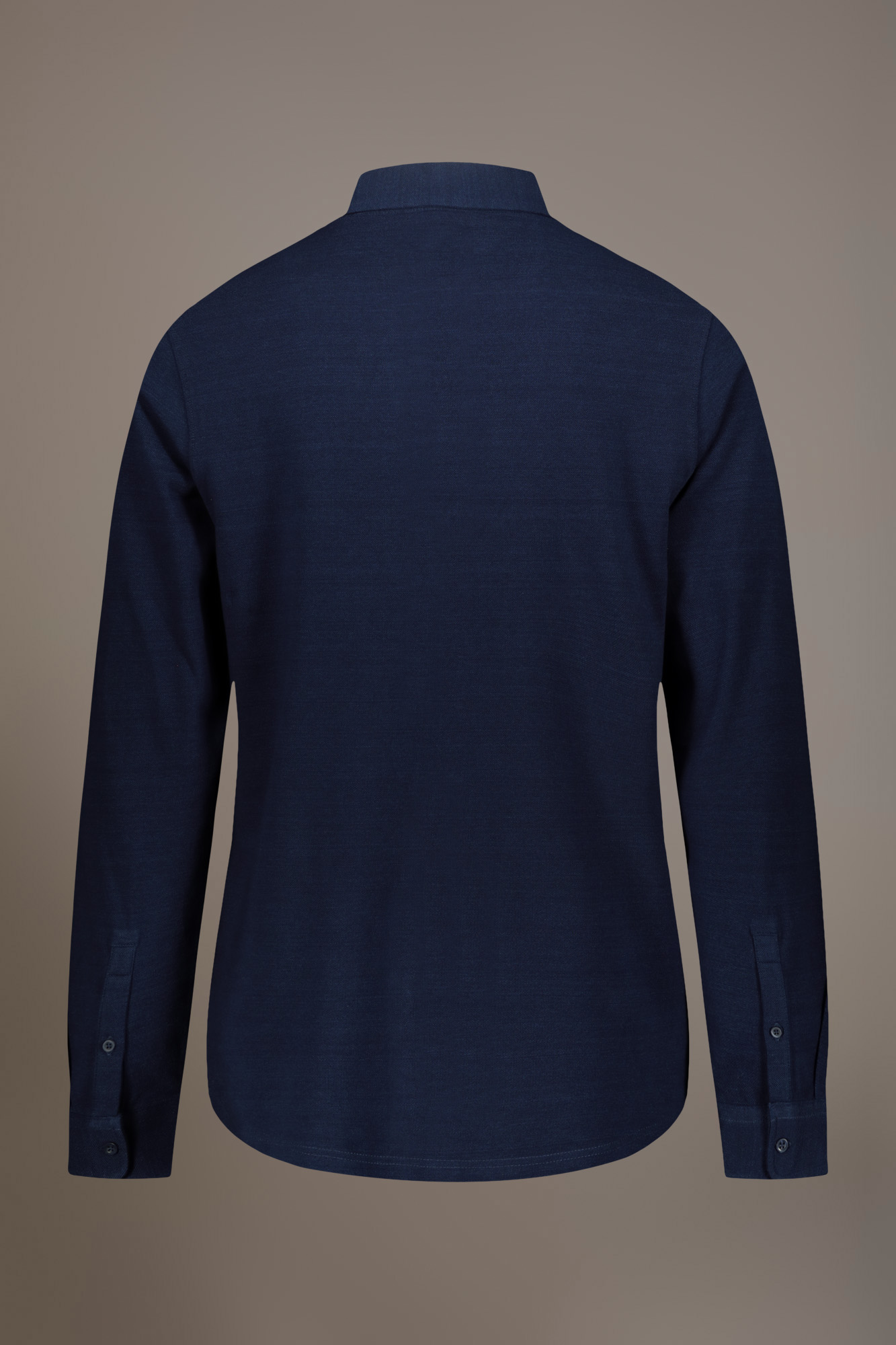 Polo chemise manches longues 100% coton piqué uni image number null