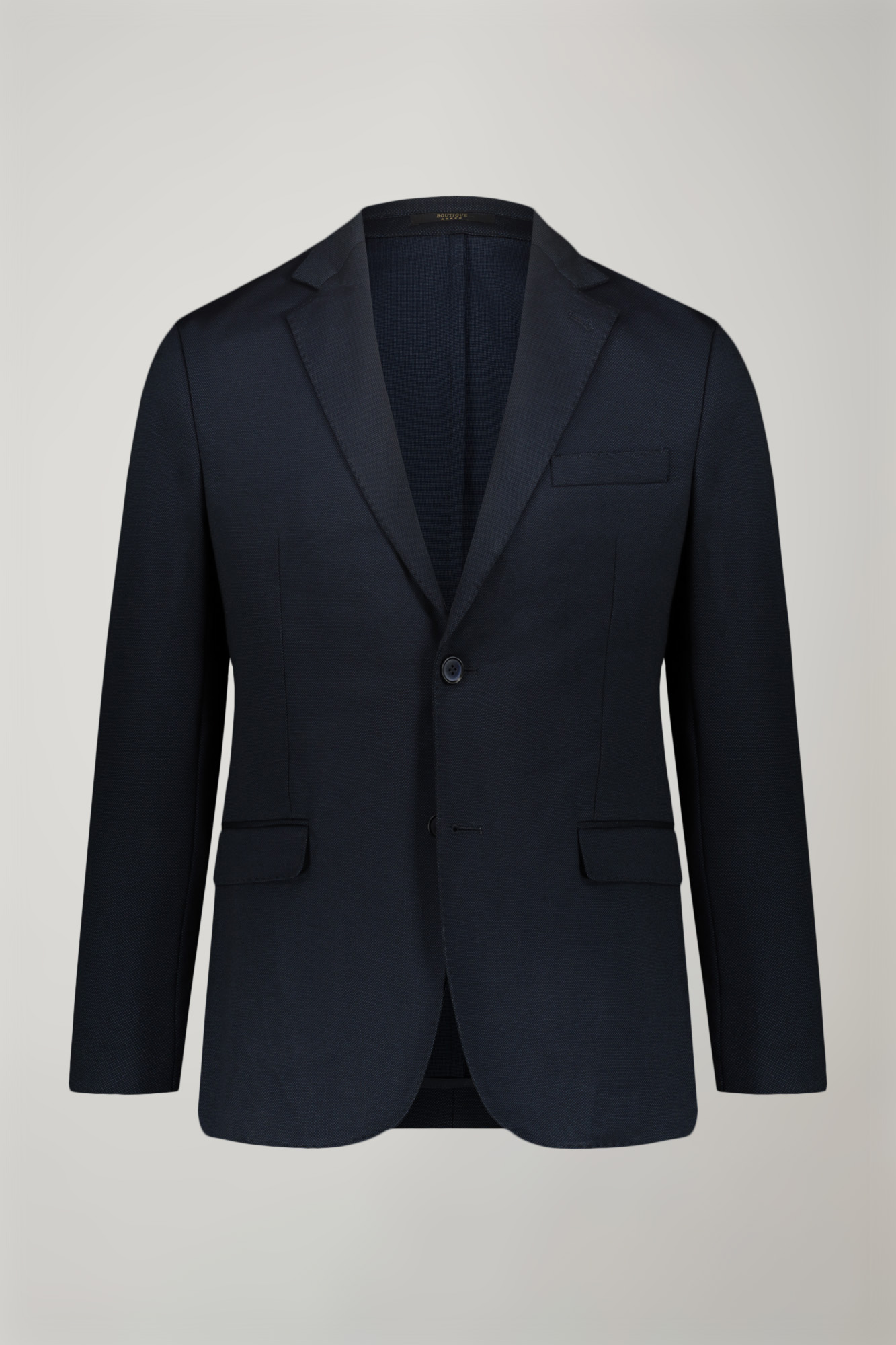 Regular fit single-breasted suit in birdseye jersey fabric image number null